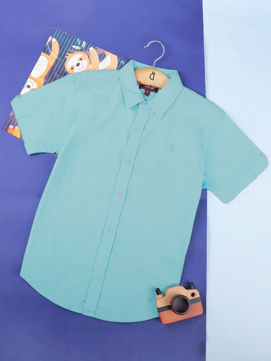 

Gini and Jony Boys Spread Collar Cotton Casual Shirt, Blue