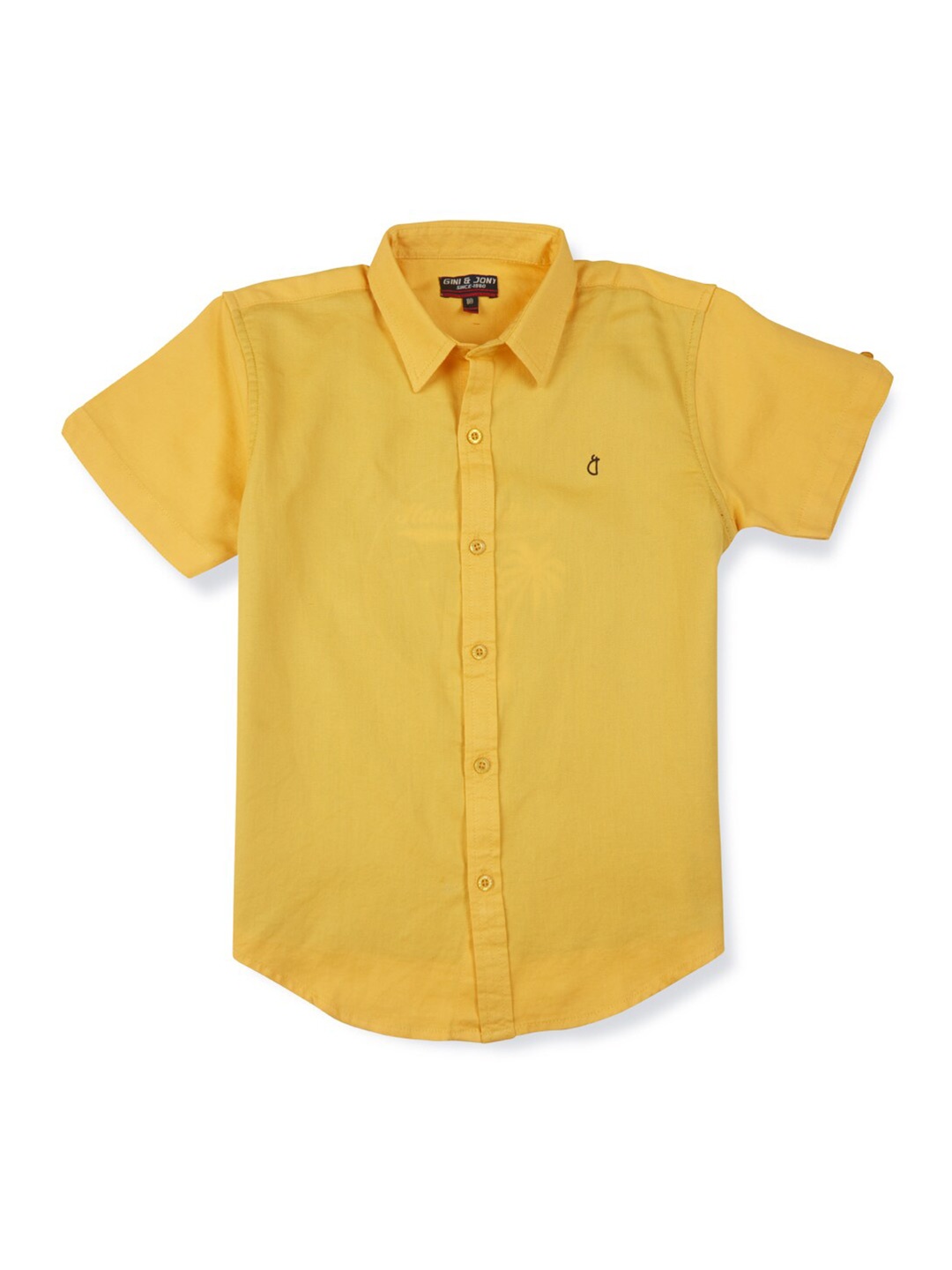 

Gini and Jony Boys Spread Collar Cotton Casual Shirt, Yellow
