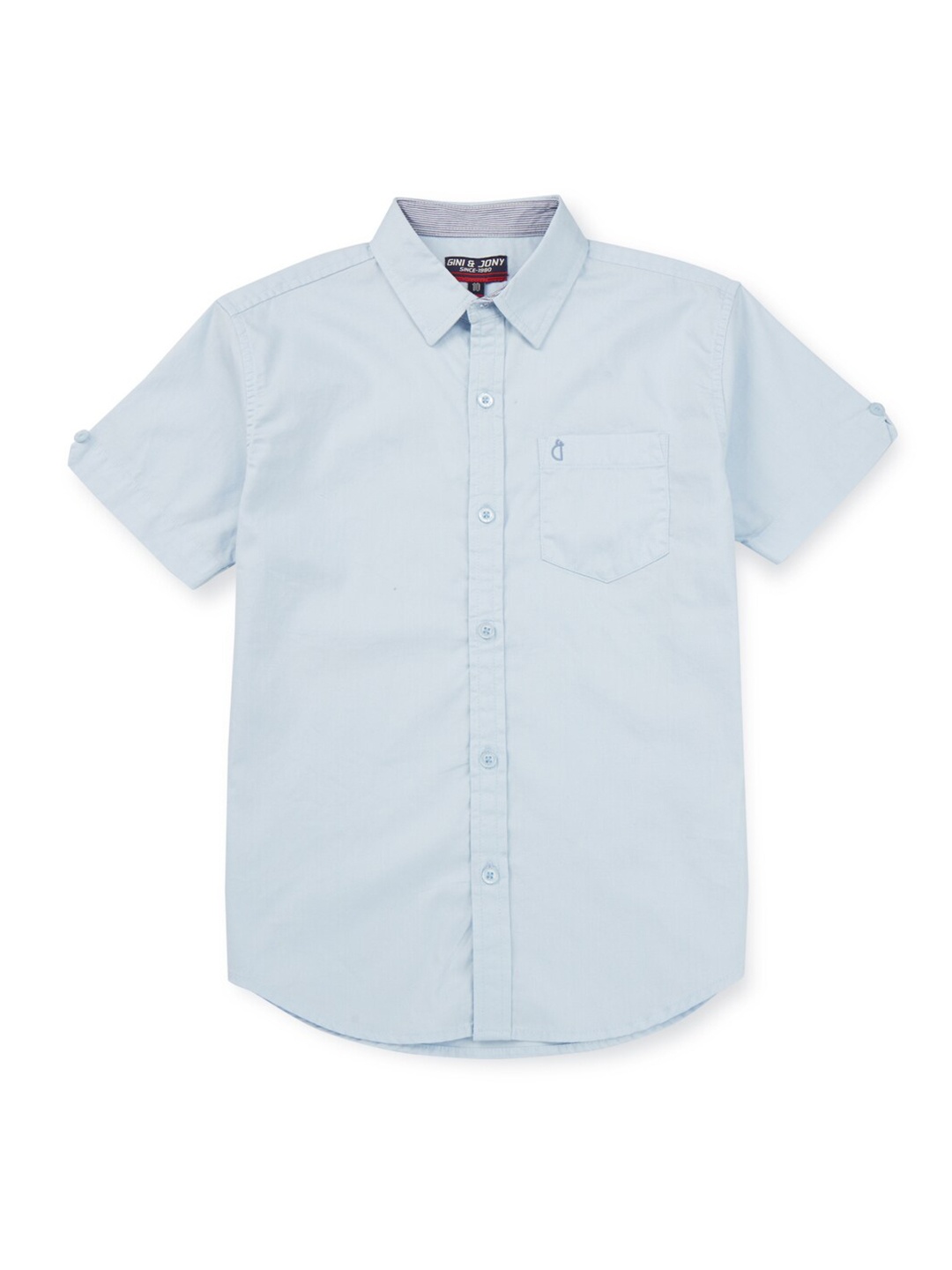 

Gini and Jony Boys Spread Collar Cotton Casual Shirt, Blue