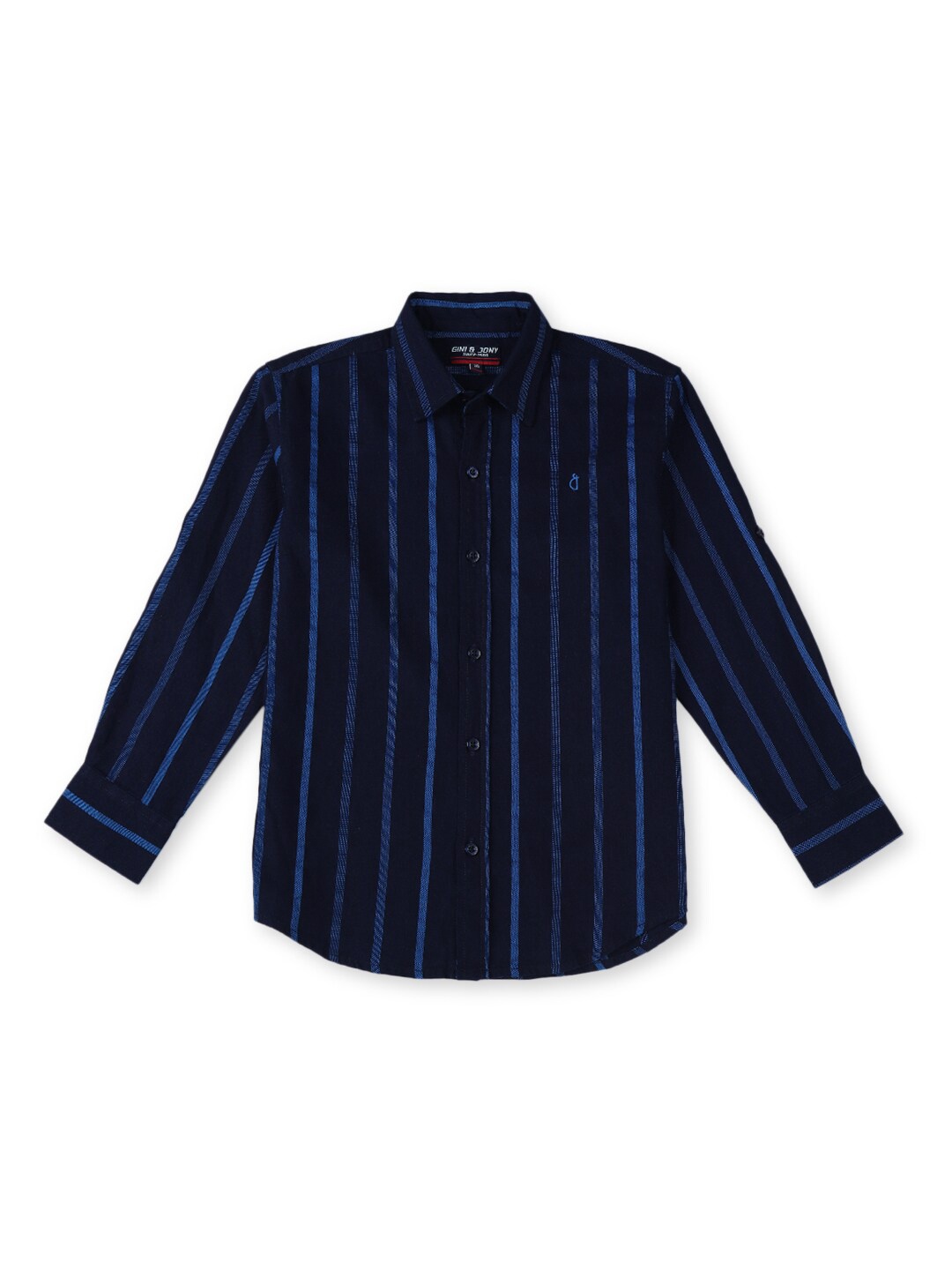 

Gini and Jony Boys Striped Cotton Casual Shirt, Navy blue