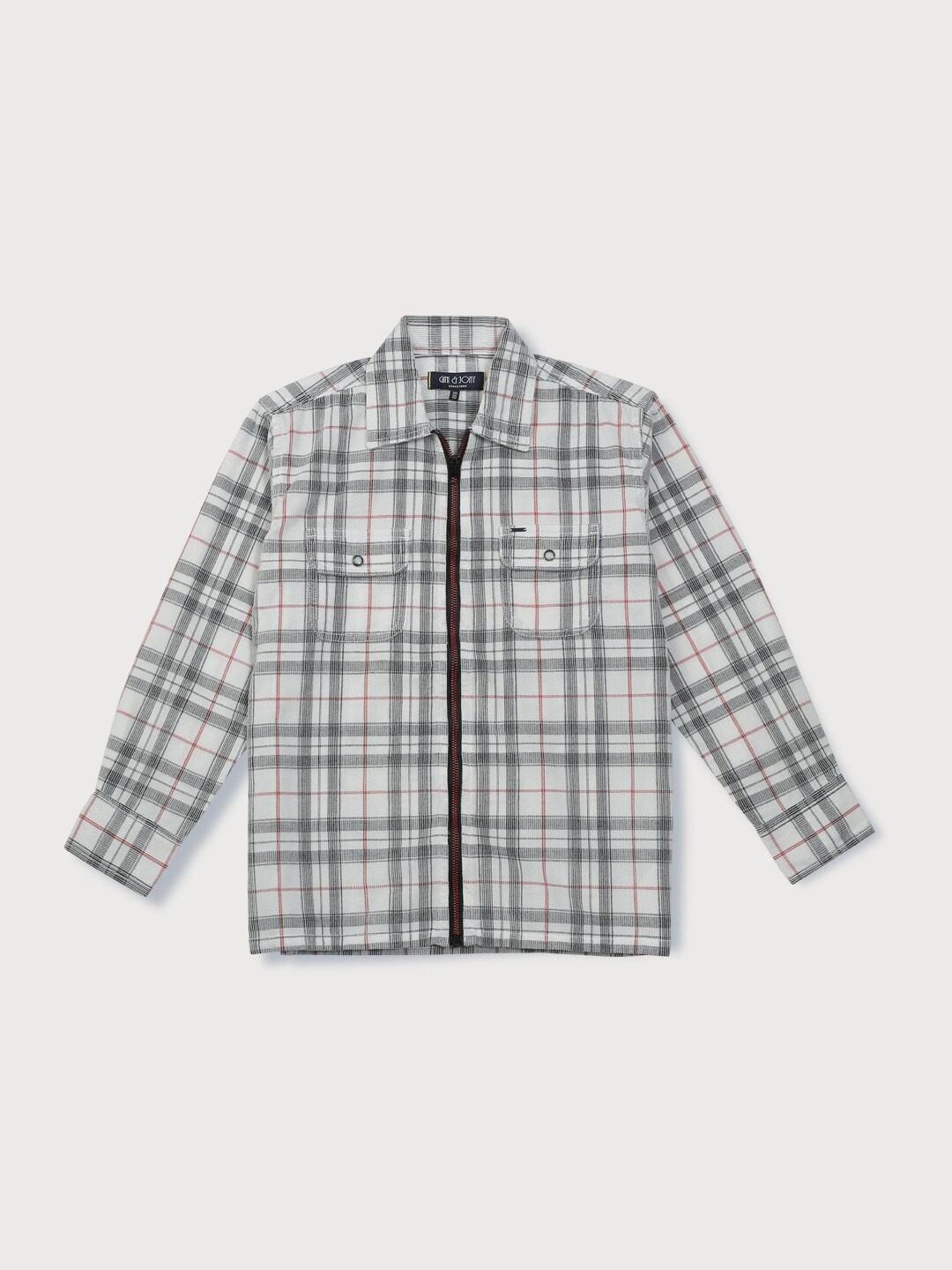 

Gini and Jony Boys Tartan Checked Cotton Casual Shirt, White