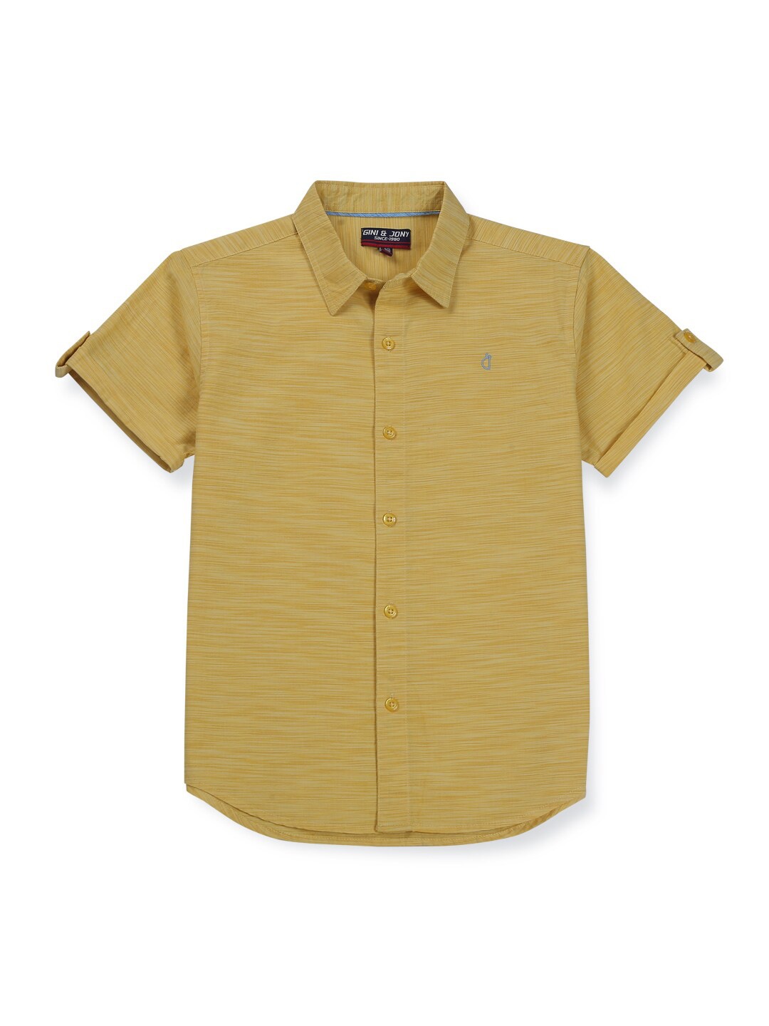 

Gini and Jony Boys Roll Up Sleeves Cotton Casual Shirt, Yellow