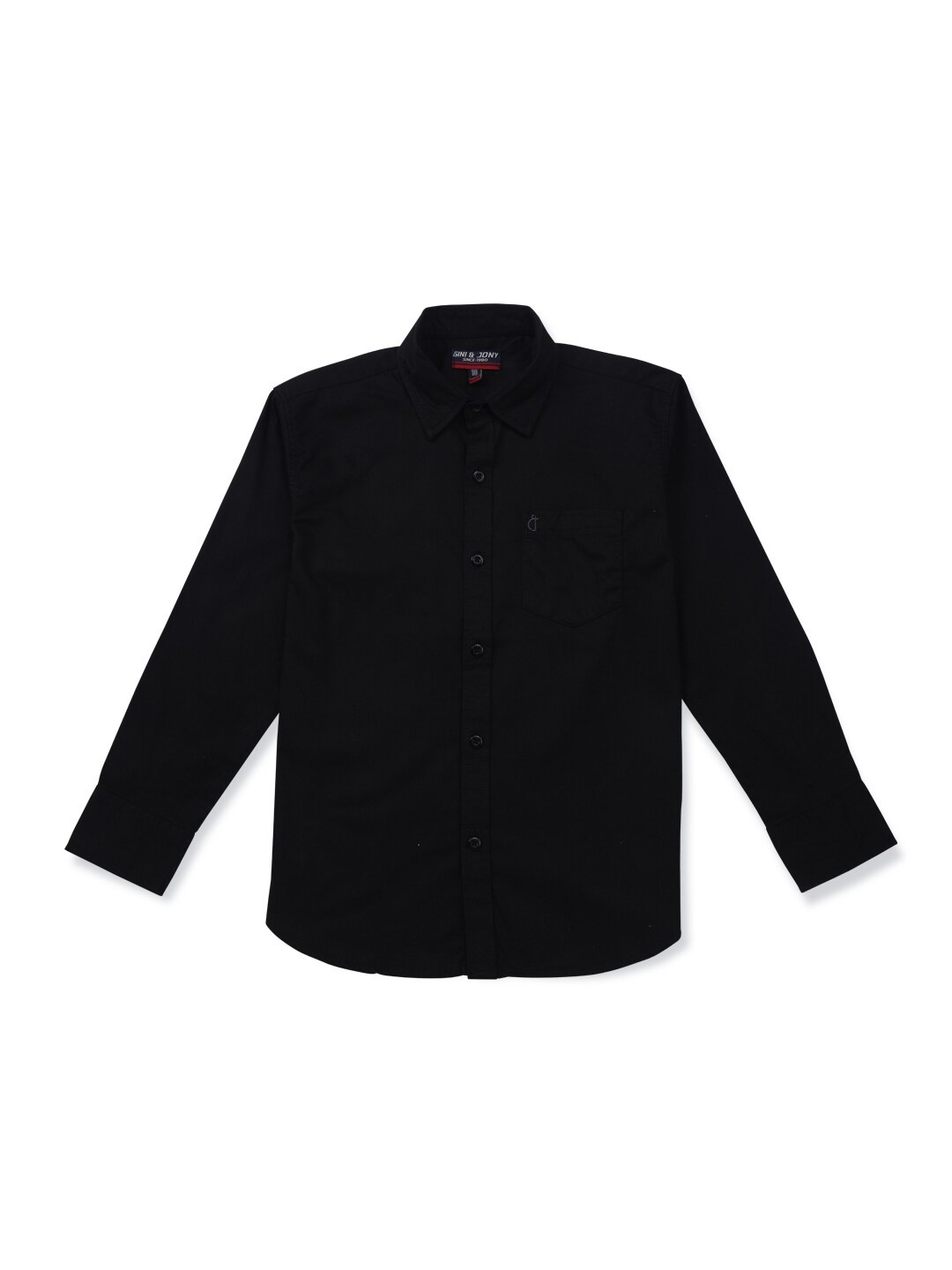 

Gini and Jony Boys Spread Collar Cotton Casual Shirt, Black