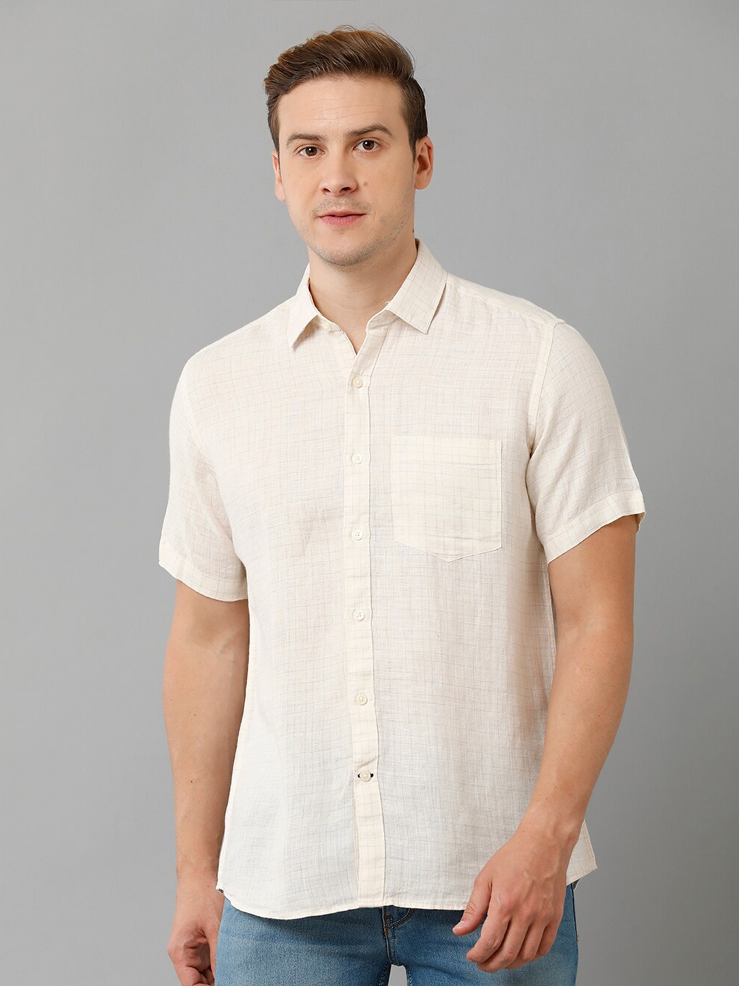 

Linen Club Pure Linen Casual Shirt, Yellow