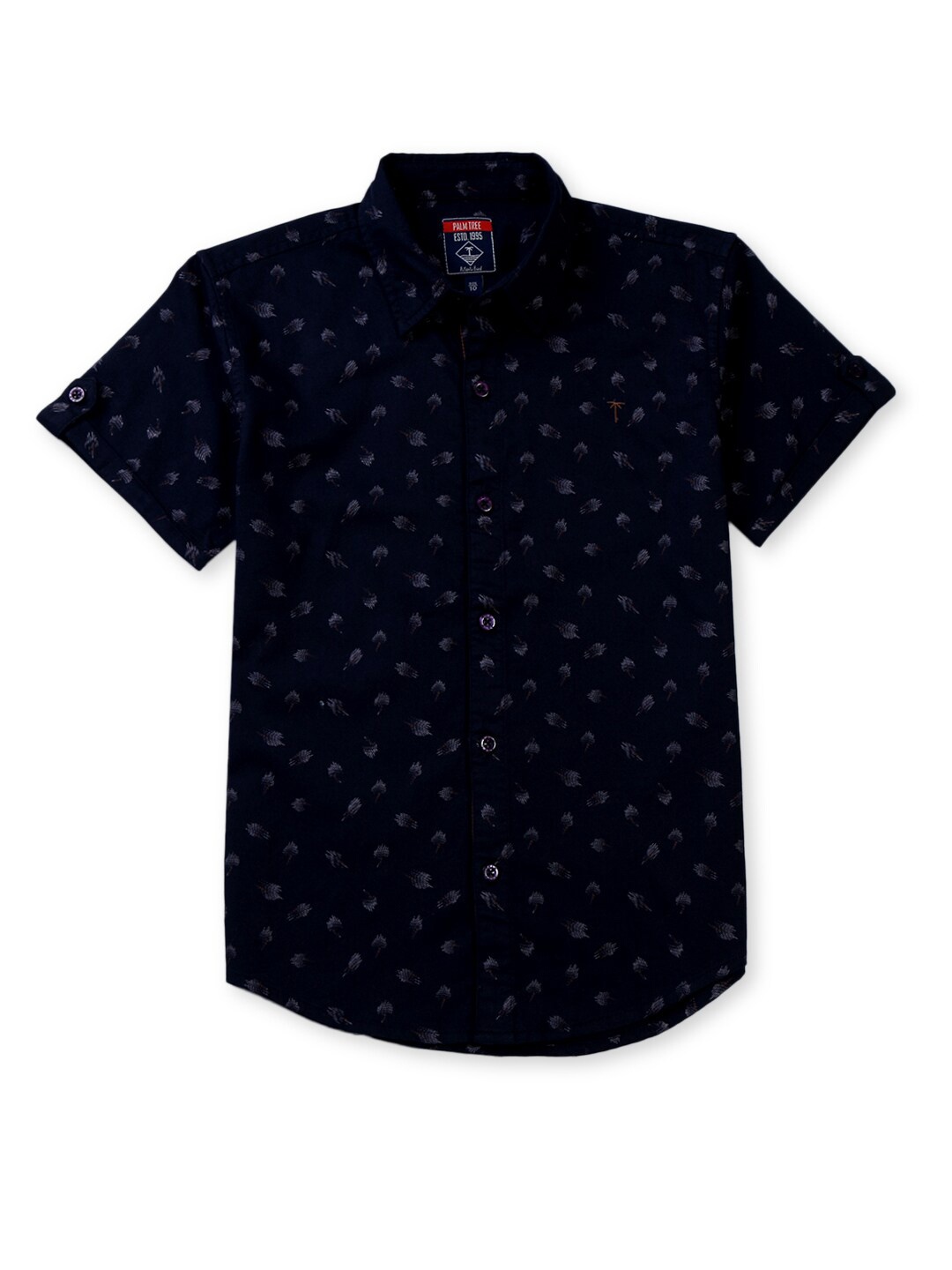 

Palm Tree Boys Printed Casual Shirt, Navy blue