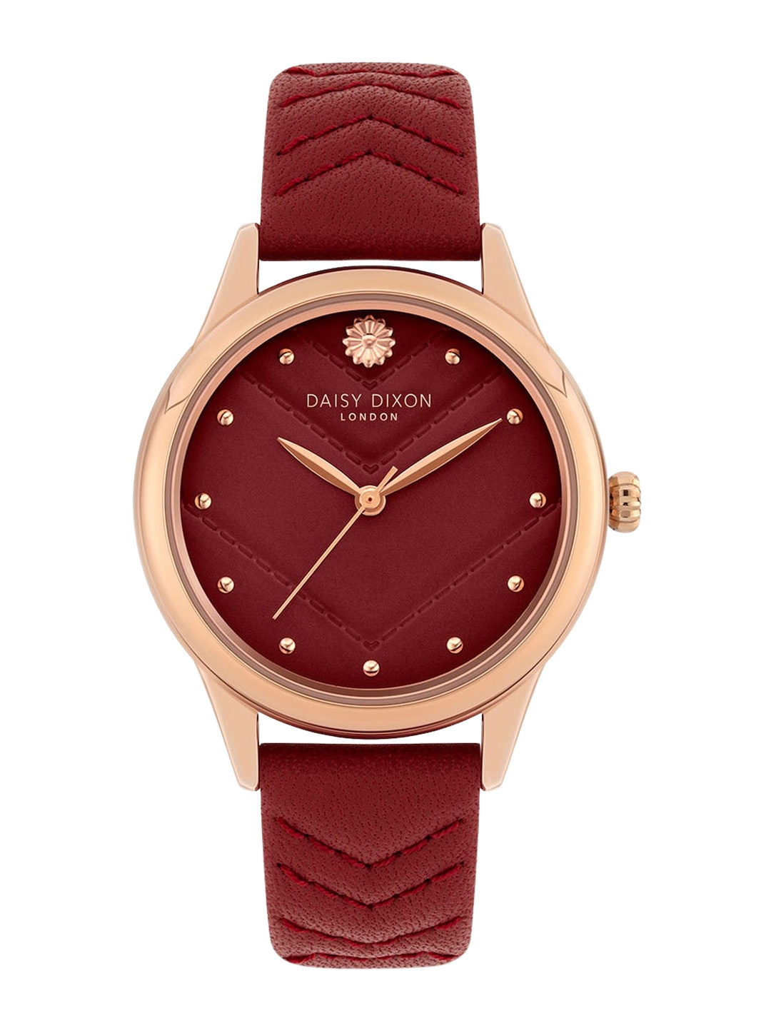 

Daisy Dixon Women Leather Straps Analogue Watch D DD112RRG, Red