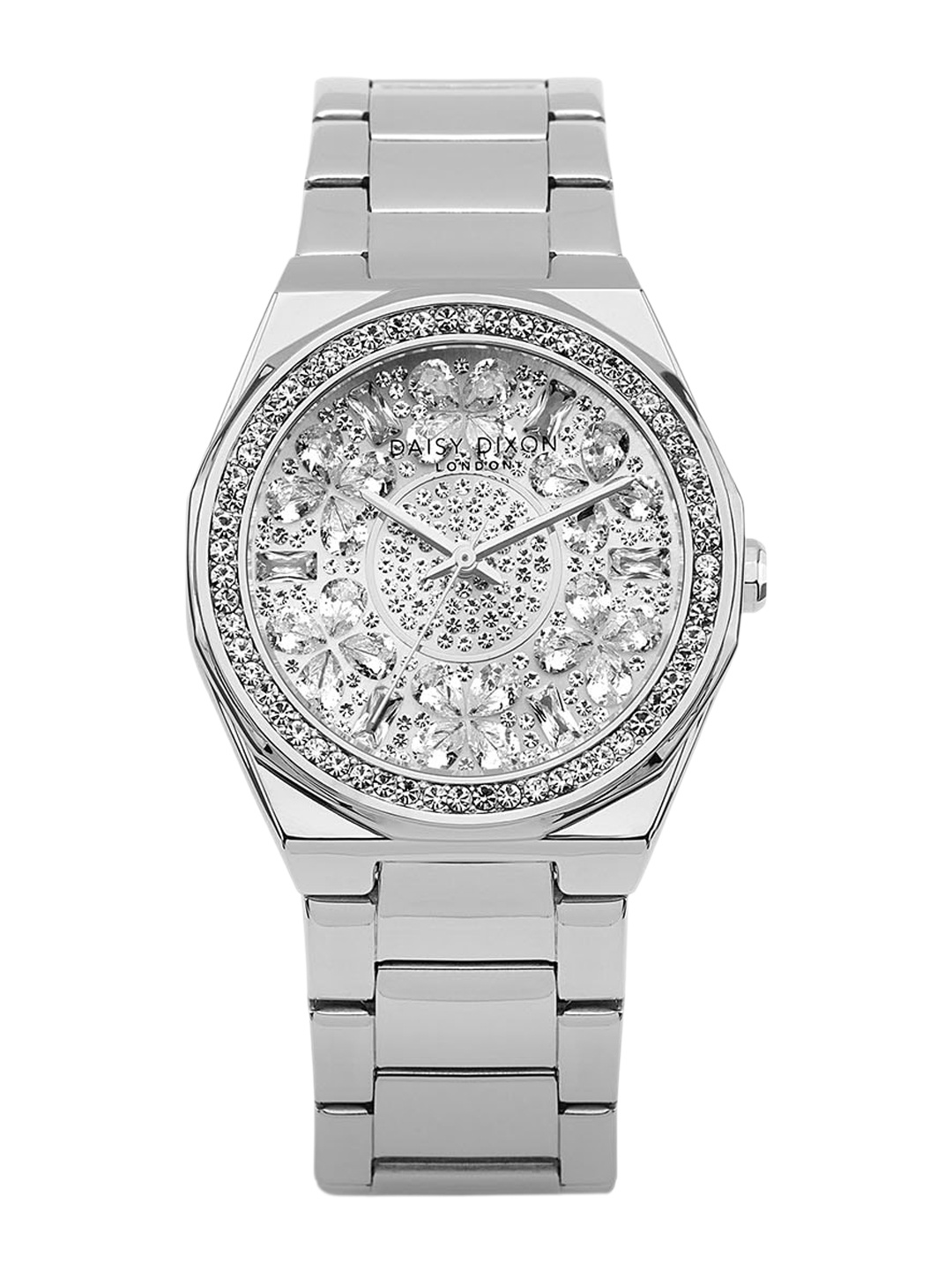 

Daisy Dixon Women Embellished Dial & Stainless Steel Bracelet Style Straps Watch, Silver