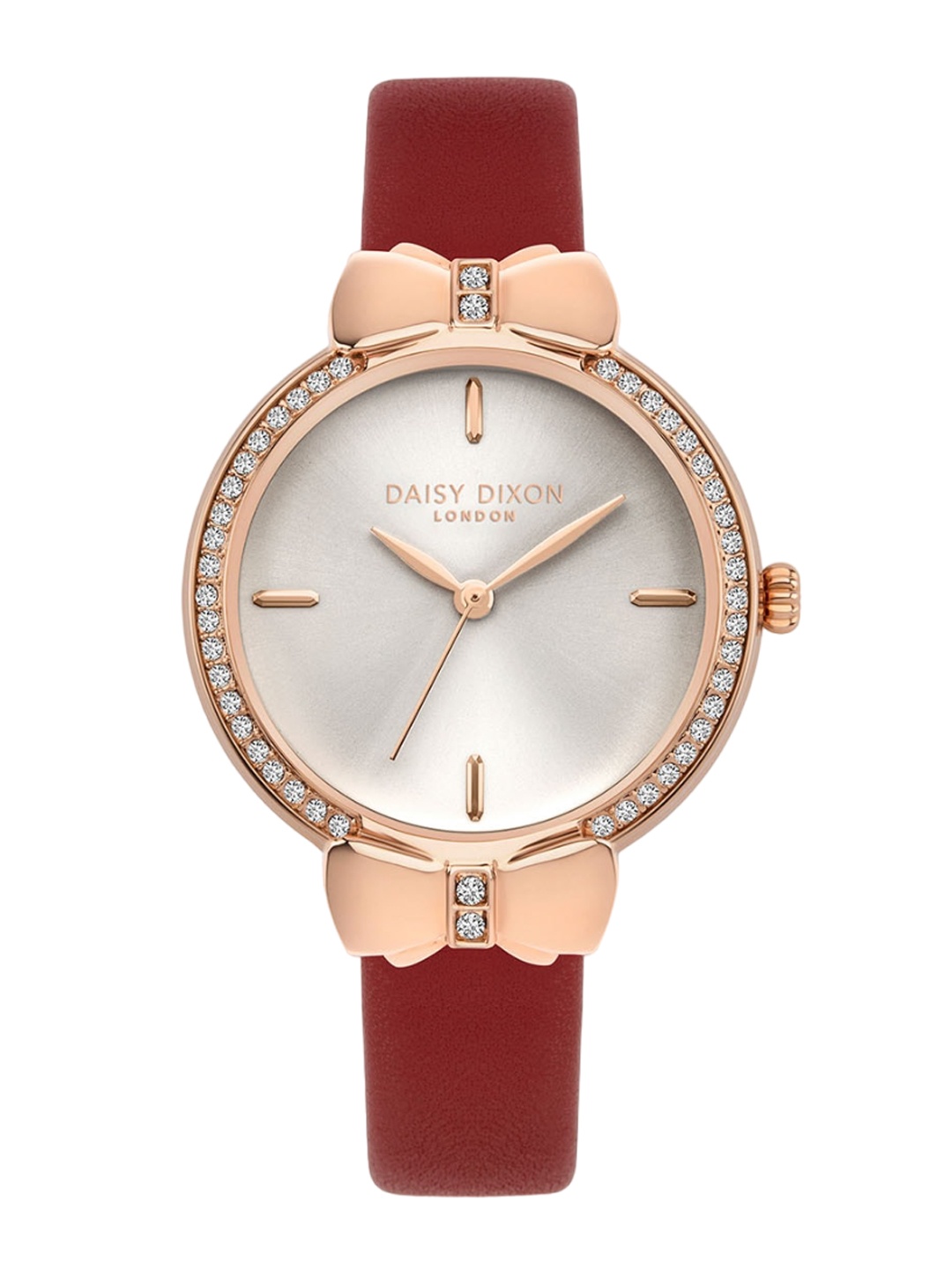 

Daisy Dixon Lily Women Embellished Dial & Leather Straps Analogue Watch D DD156RRG, White