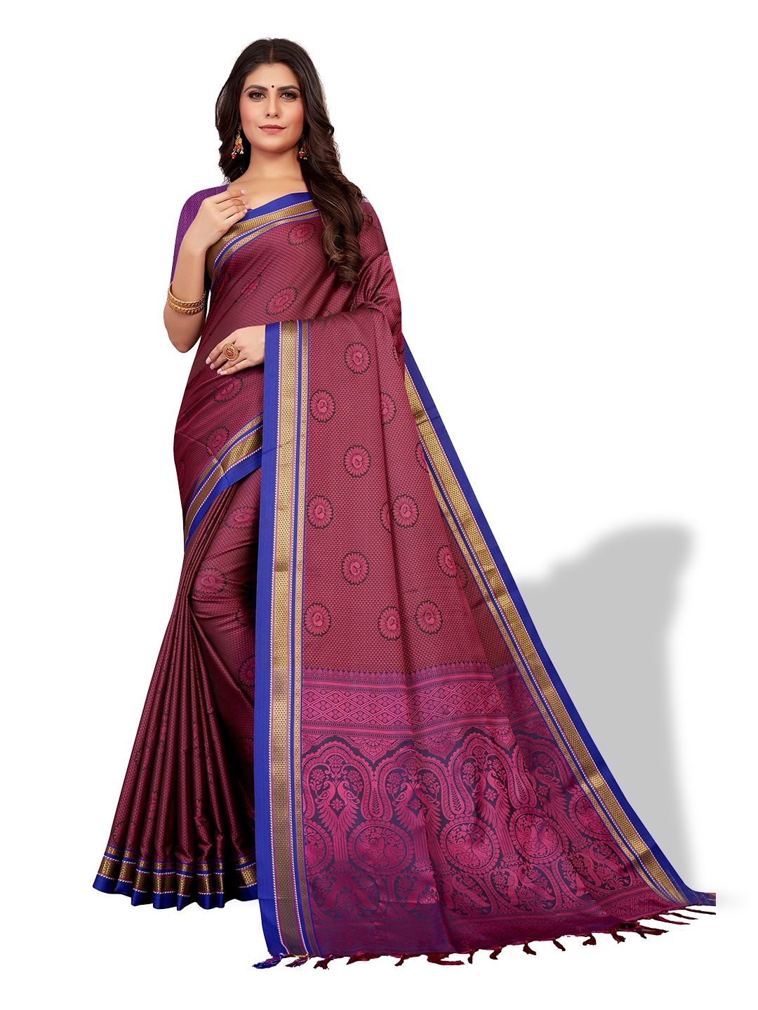 

VENISA Ethnic Woven Design Zari Saree, Pink