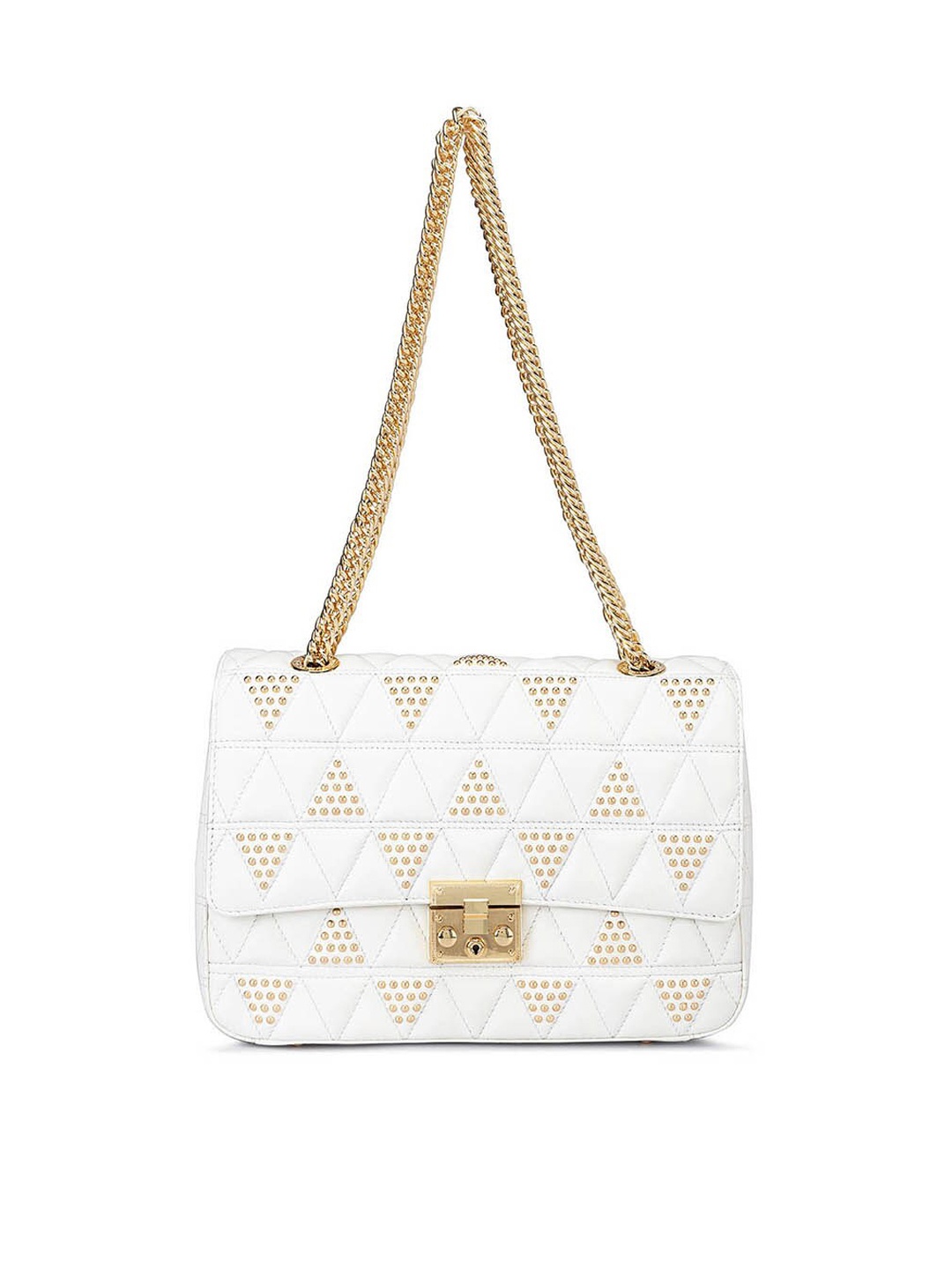 

Da Milano Textured Leather Sling Bag, White