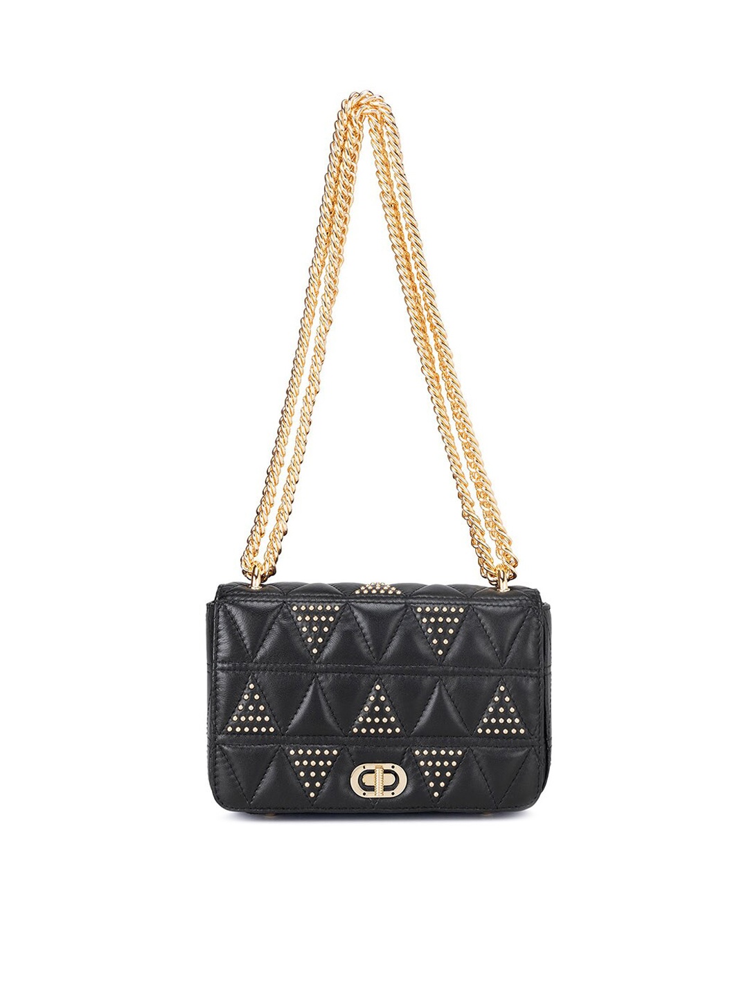 

Da Milano Textured Leather Sling Bag, Black