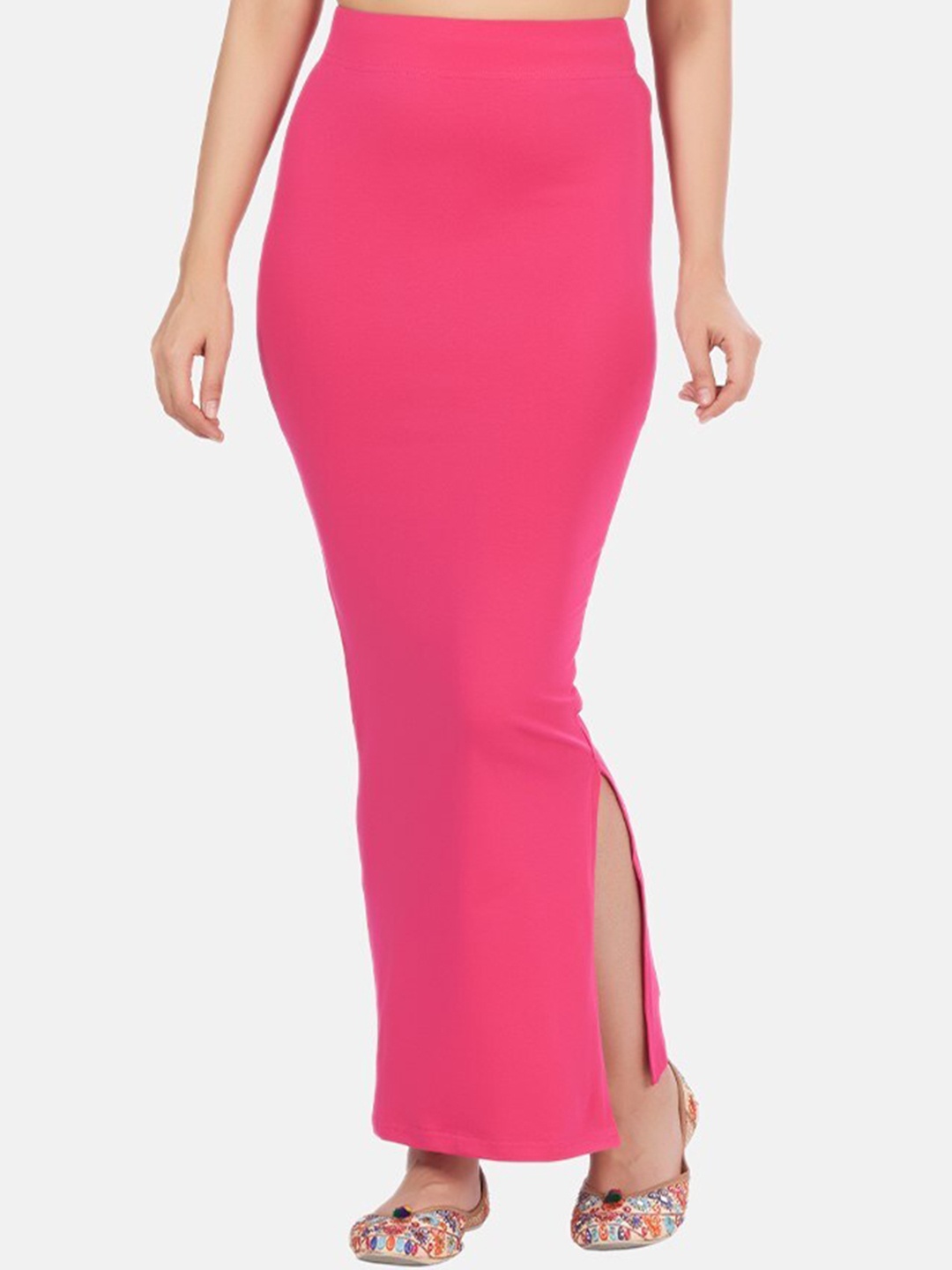 

Studio Shringaar Women Side Slit Cotton Saree Shapewear, Pink