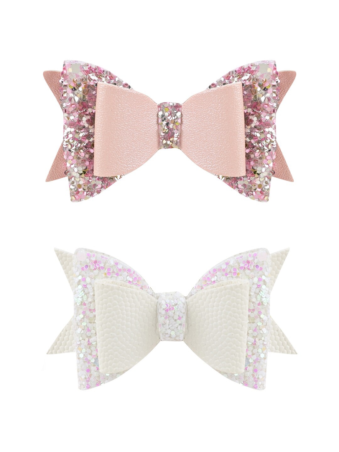 

Aye Candy Girls Set Of 2 Glitter Bow Alligator Hair Clips, White
