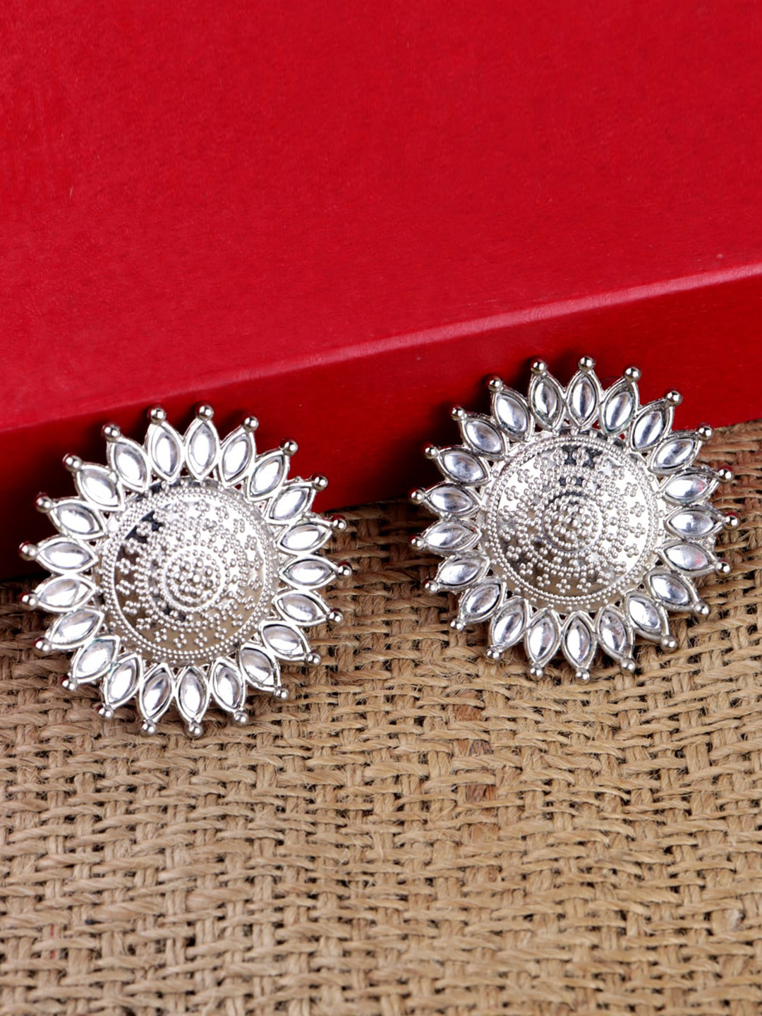 

Krelin Silver-Plated Circular Studs Earrings