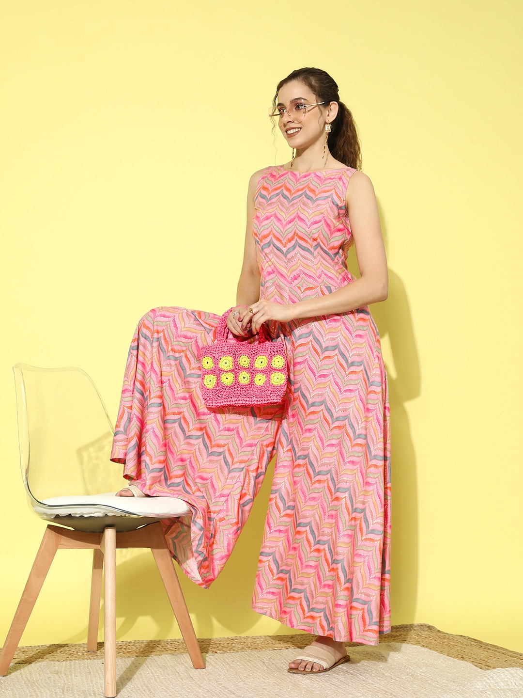 

Libas Printed Basic Jumpsuit, Pink