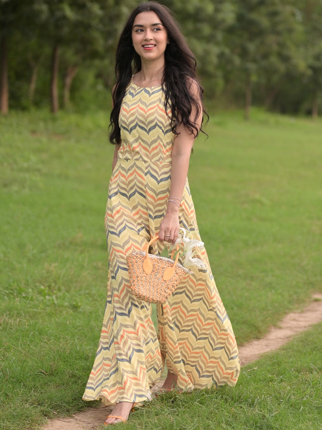 

Libas Printed Basic Jumpsuit, Yellow