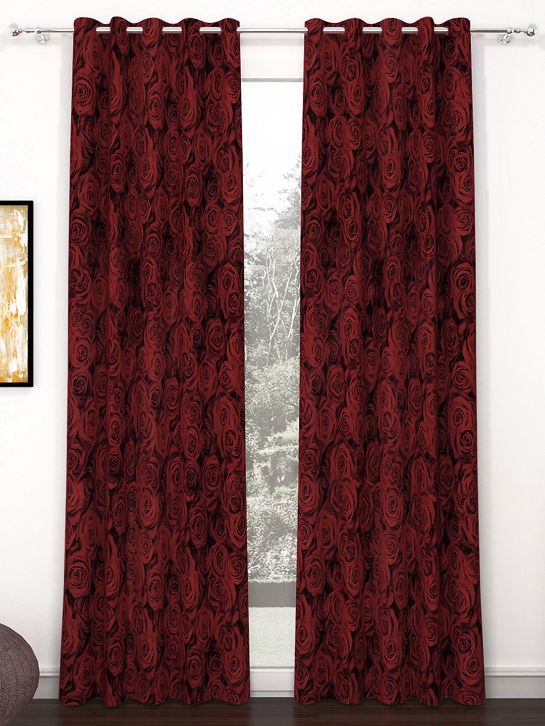 

Story@home Blue & White 2 Pieces Floral Printed Door Curtains
