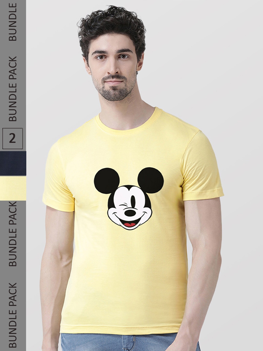 

Friskers Pack Of 2 Printed Pure Cotton T-shirt, Yellow