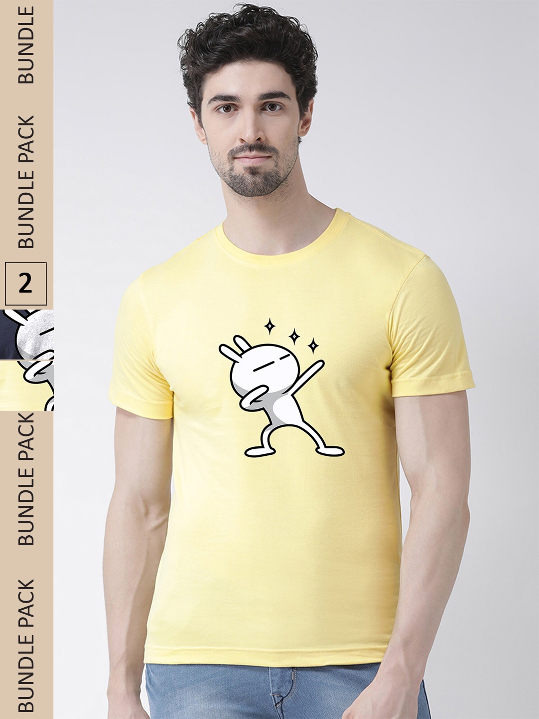 

Friskers Pack Of 2 Graphic Printed Pure Cotton T-shirt, Yellow
