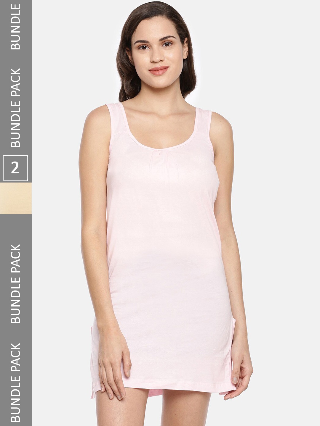 

GOLDSTROMS Pack Of 2 Cotton Midi Slips, Pink