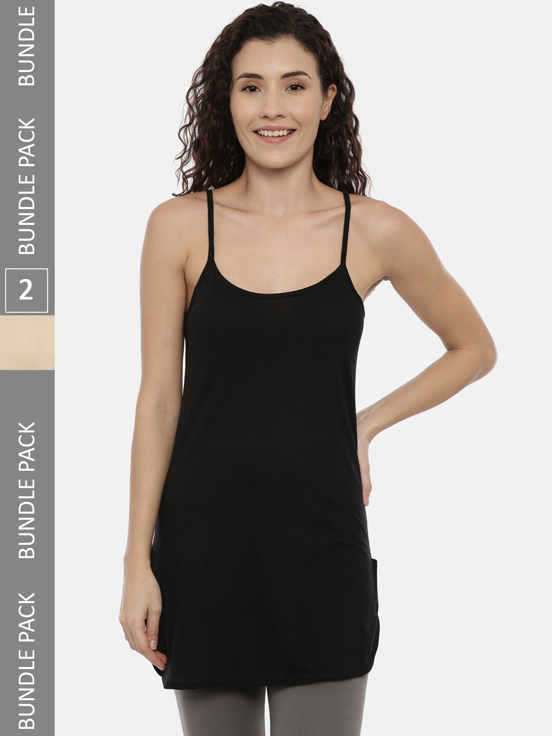 

GOLDSTROMS Pack Of 2 Cotton Midi Slips, Black
