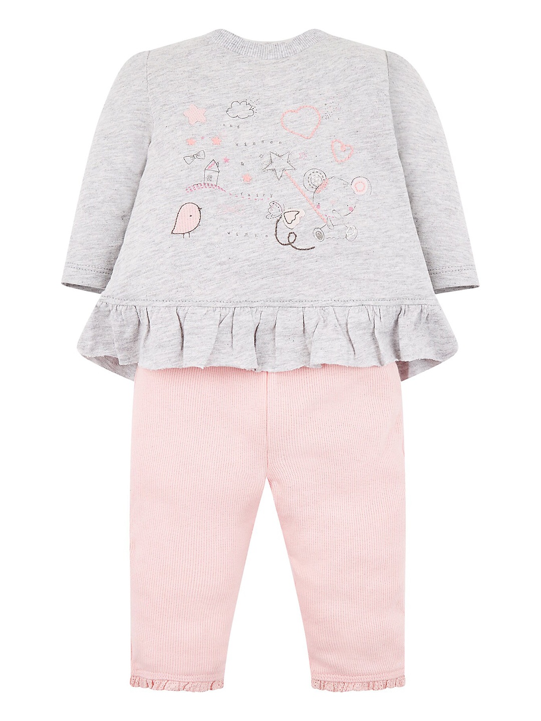 

mothercare Infant Girls Printed Top With Leggings, Grey