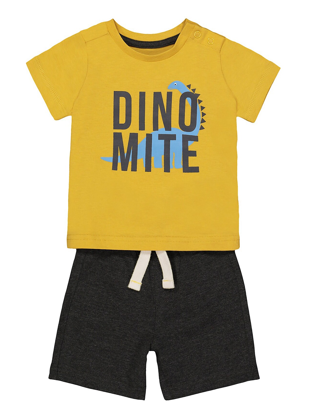 

mothercare Boys Printed T-shirt With Shorts, Yellow