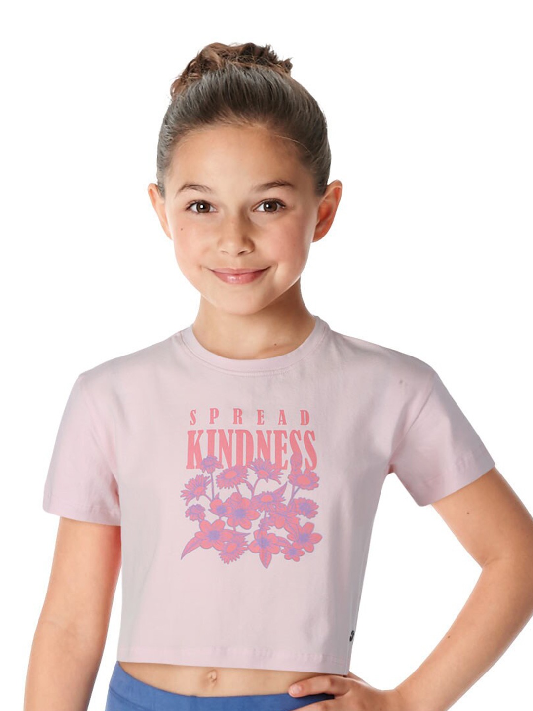 

Gini and Jony Graphic Printed Cotton Crop Boxy Top, Pink