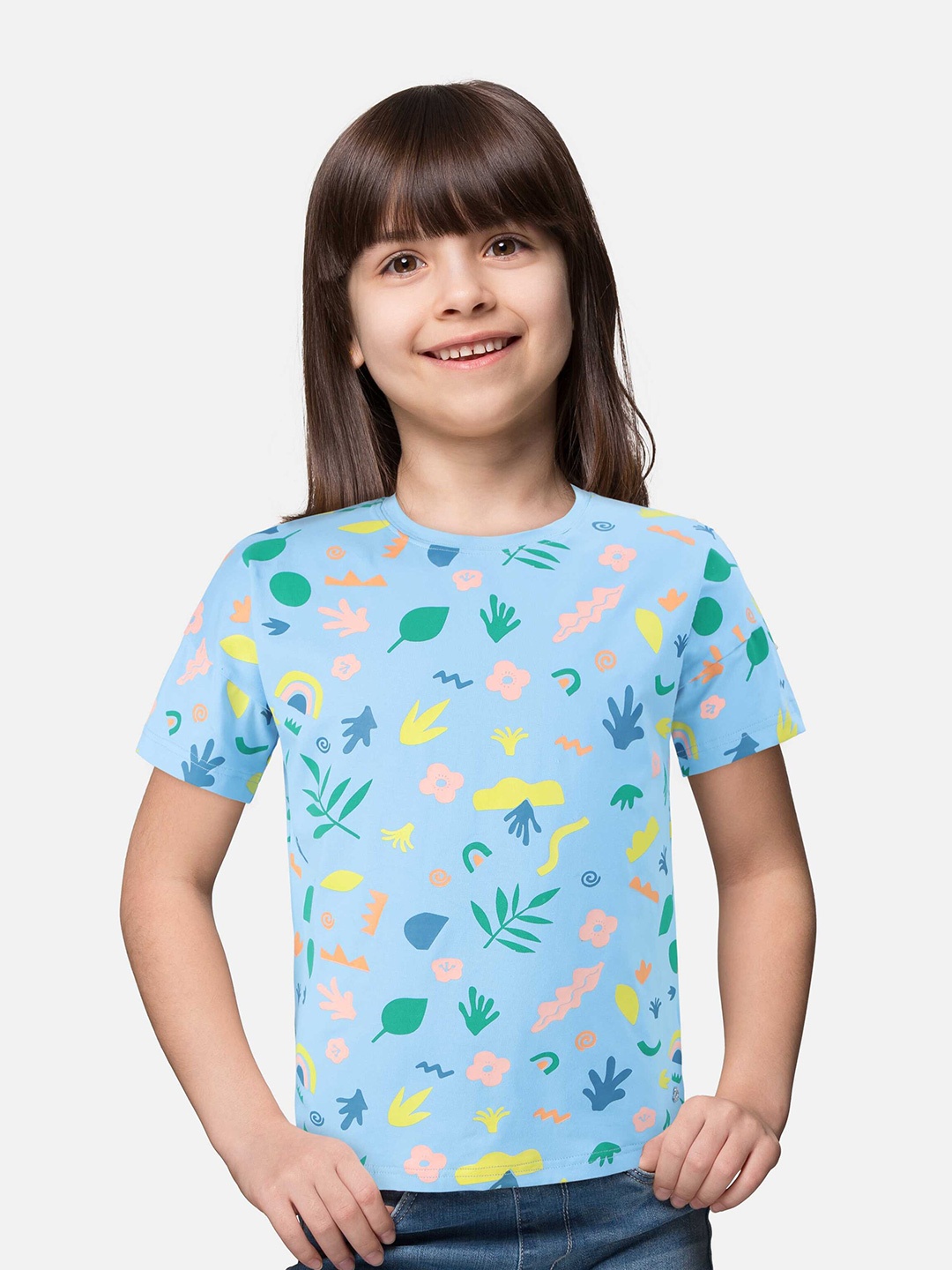 

Gini and Jony Infants Conversational Printed Cotton T-shirt, Blue