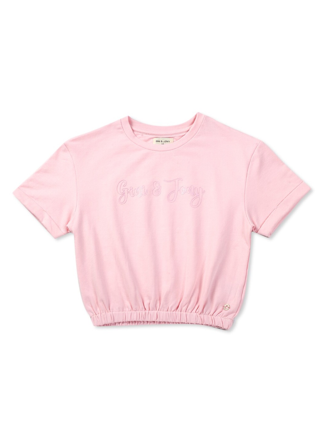 

Gini and Jony Infant Girls Cotton Blouson Top With Elasticated Waist, Pink