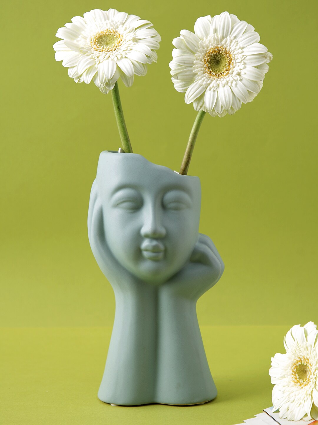 

TAYHAA Green Thinking Girl Like Design Ceramic Flower Vase