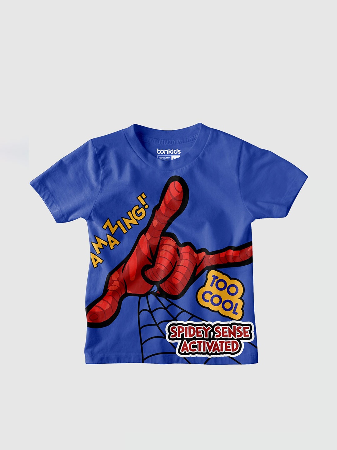 

BONKIDS Boys Graphic Printed Round Neck Cotton T-Shirt, Navy blue