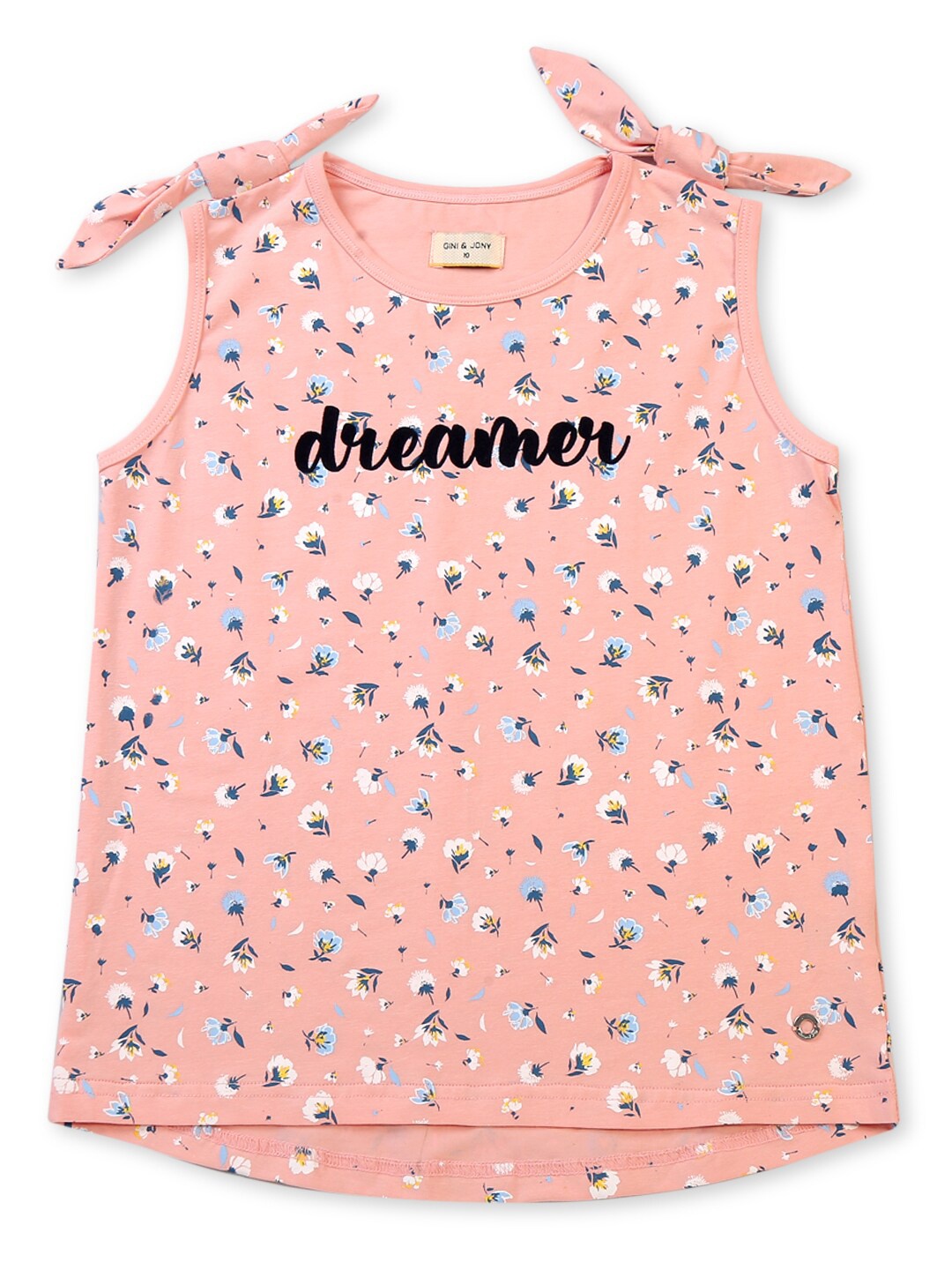 

Gini and Jony Infants Girls Floral Print Cotton Top, Pink