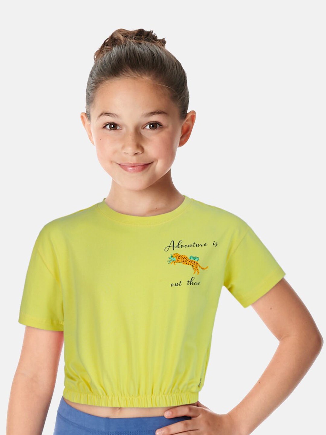 

Gini and Jony Girls Printed Cotton Blouson Top, Yellow