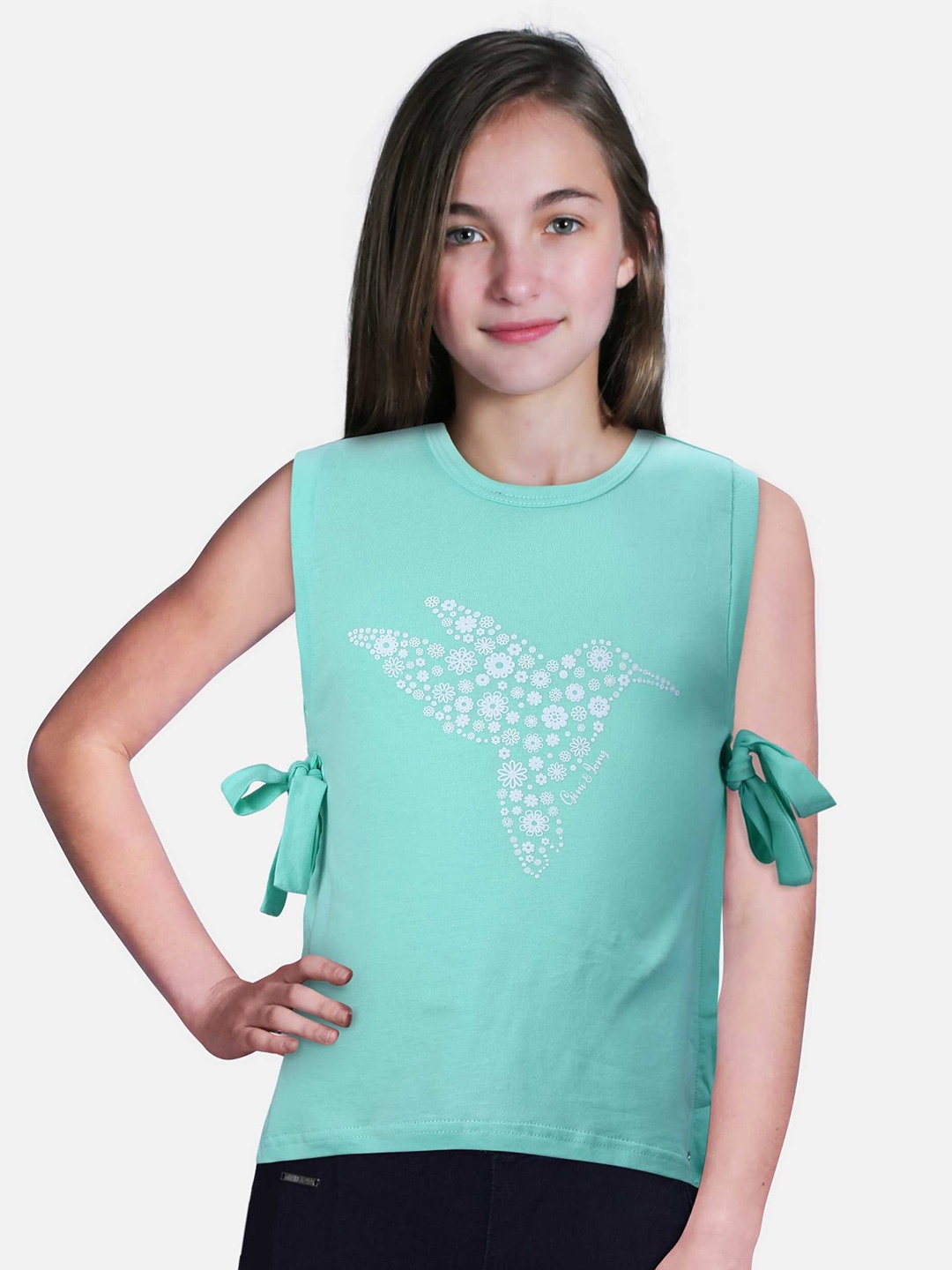 

Gini and Jony Girls Cotton Sleeveless Top, Blue