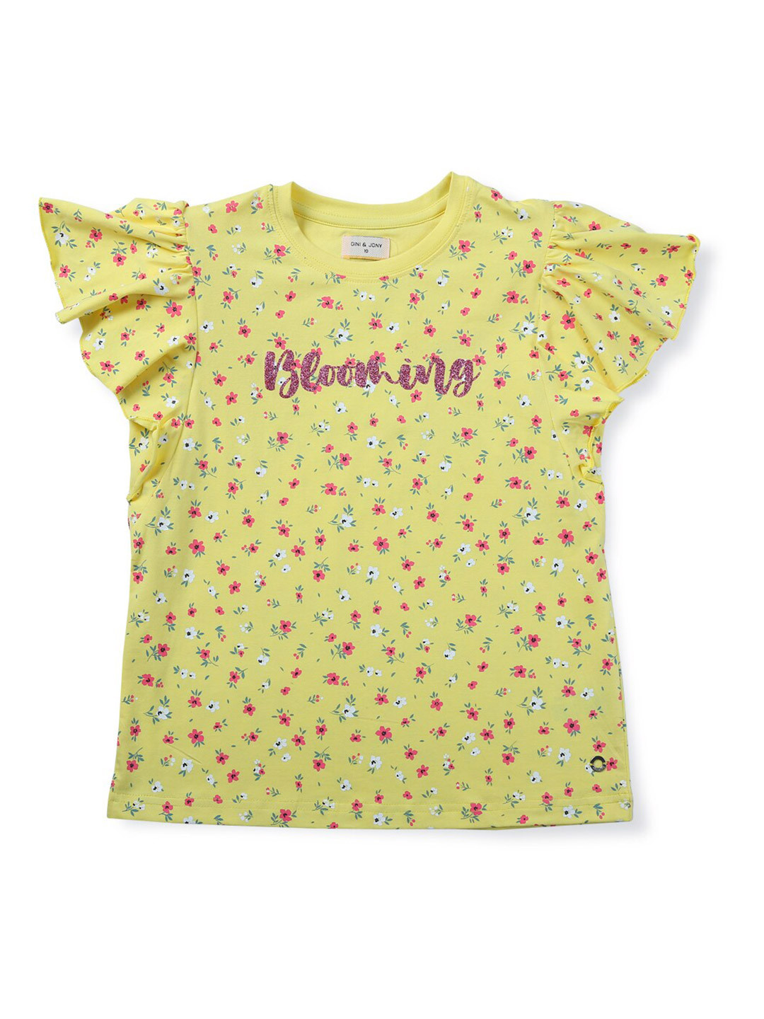 

Gini and Jony Girls Print Cotton T-Shirt, Yellow