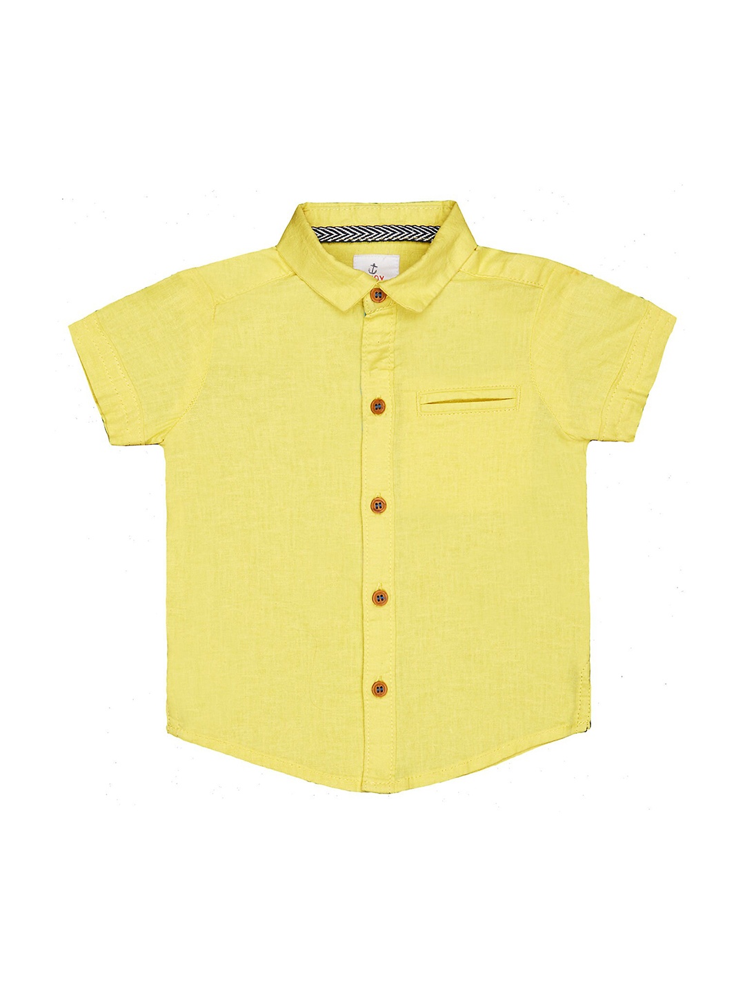 

mothercare Boys Spread Collar Cotton Casual Shirt, Yellow