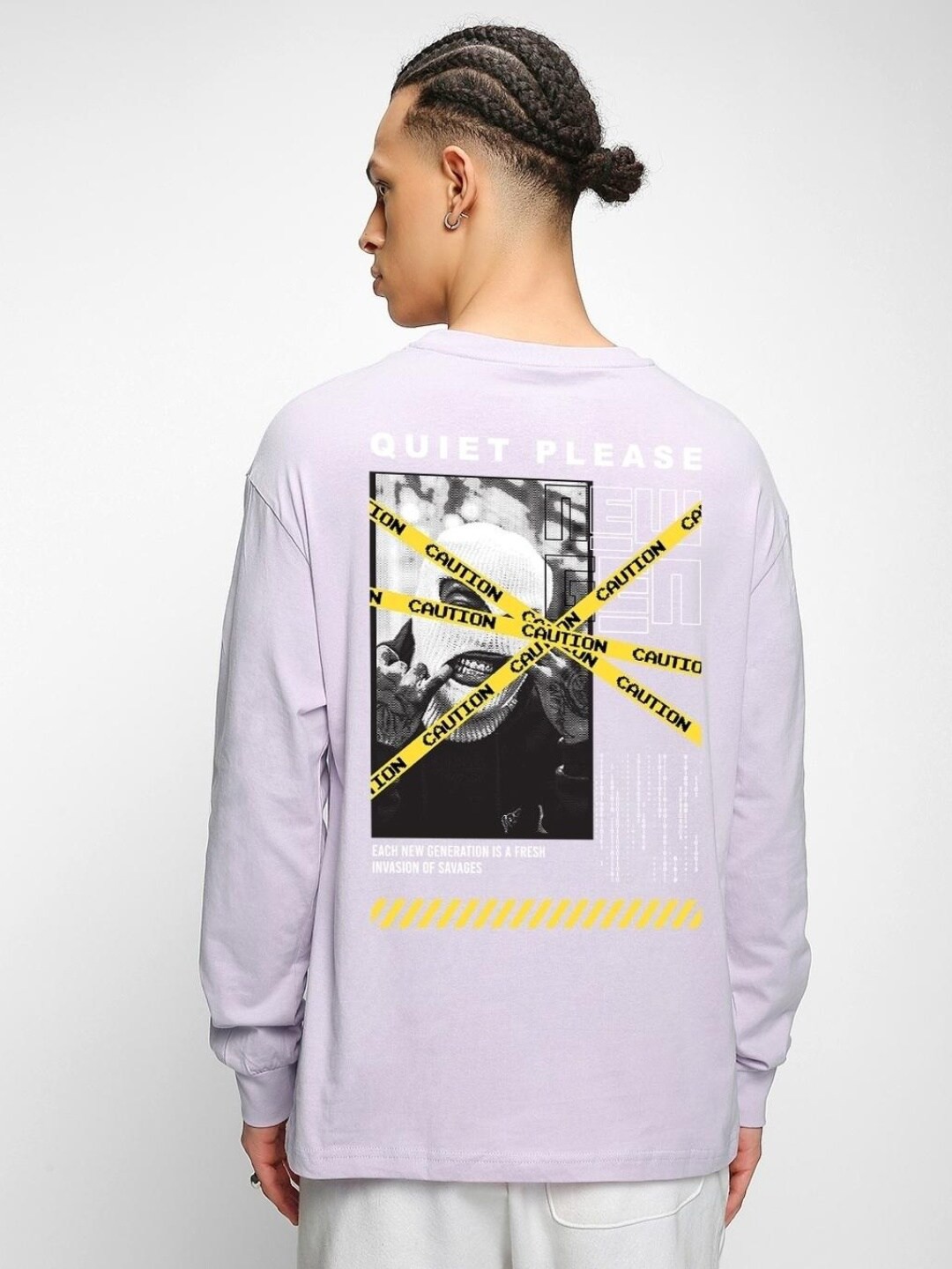 

Bewakoof Graphic Printed Cotton Oversized T-Shirt, Purple