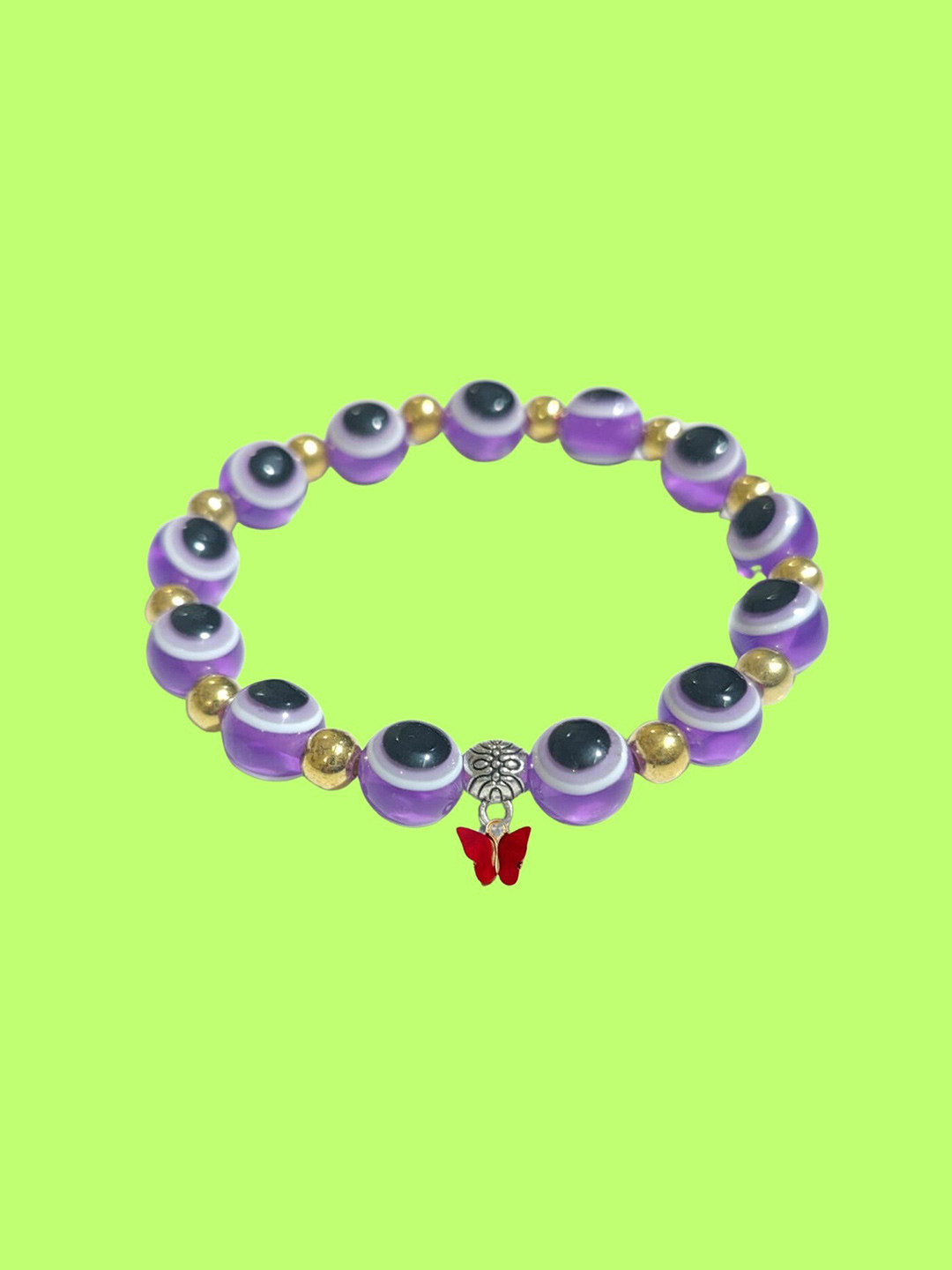 

Pinapes Beaded Charm Bracelet, Purple