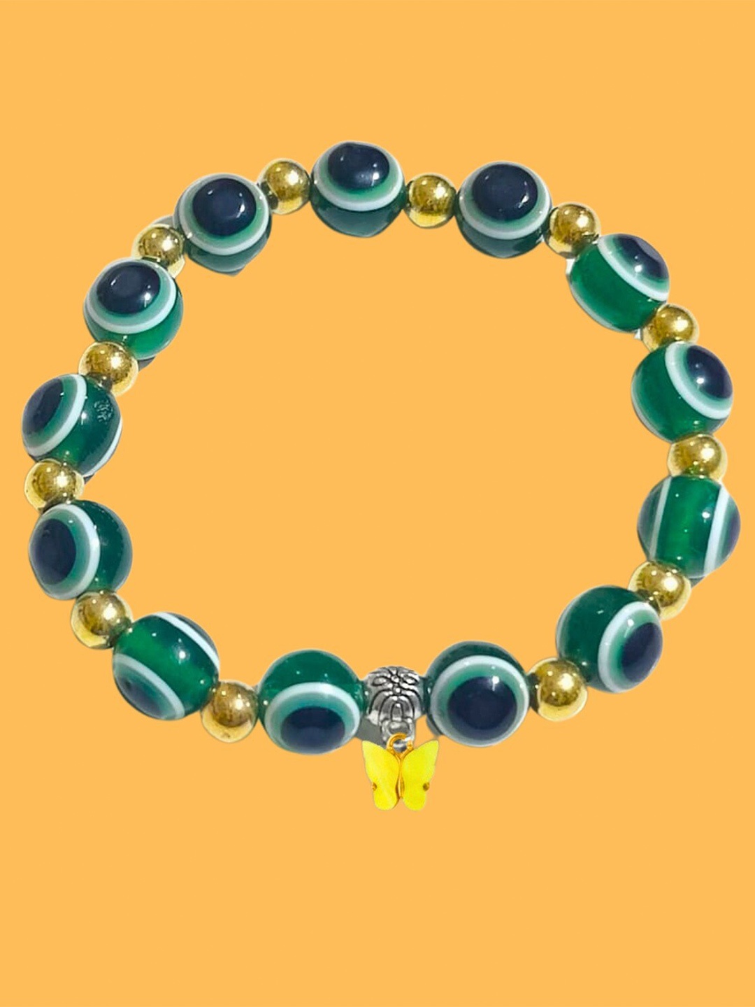 

Pinapes Beaded Elasticated Bracelet, Green