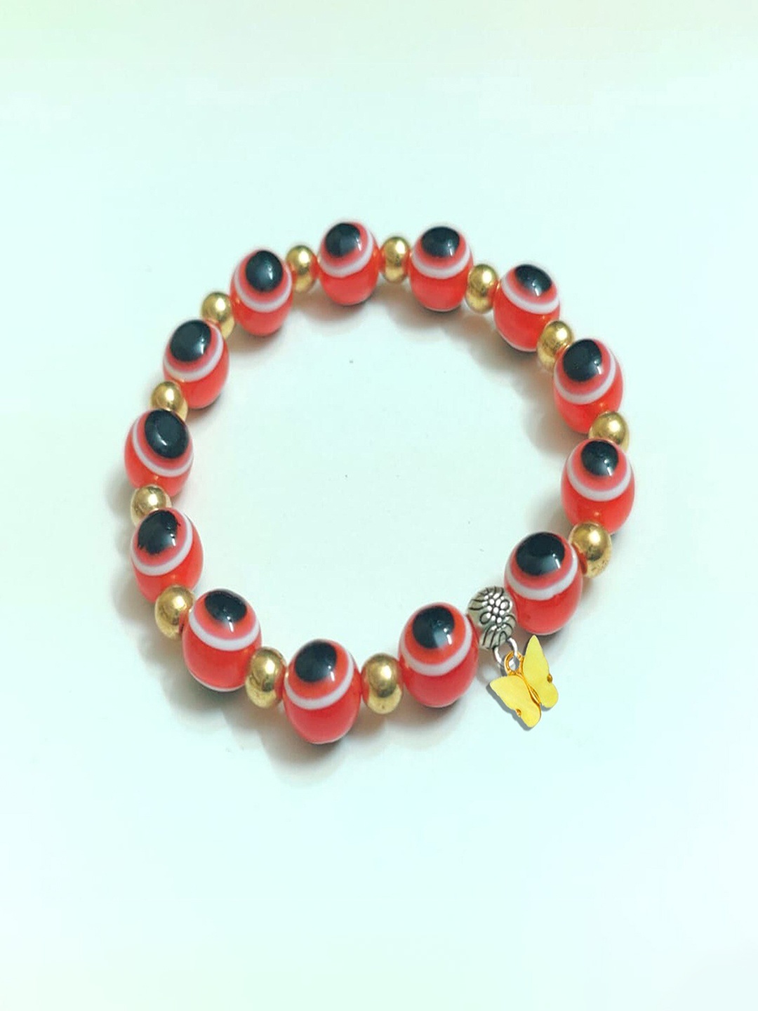 

Pinapes Beaded Elasticated Bracelet, Red