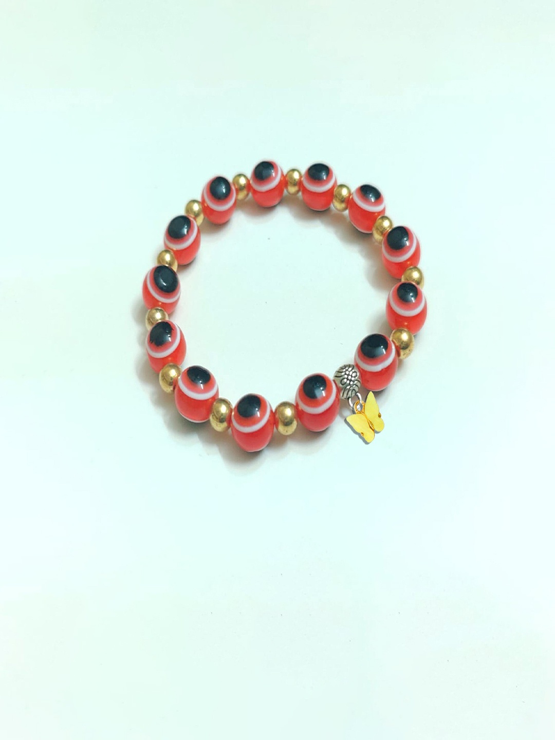 

Pinapes Beaded Elasticated Bracelet, Red