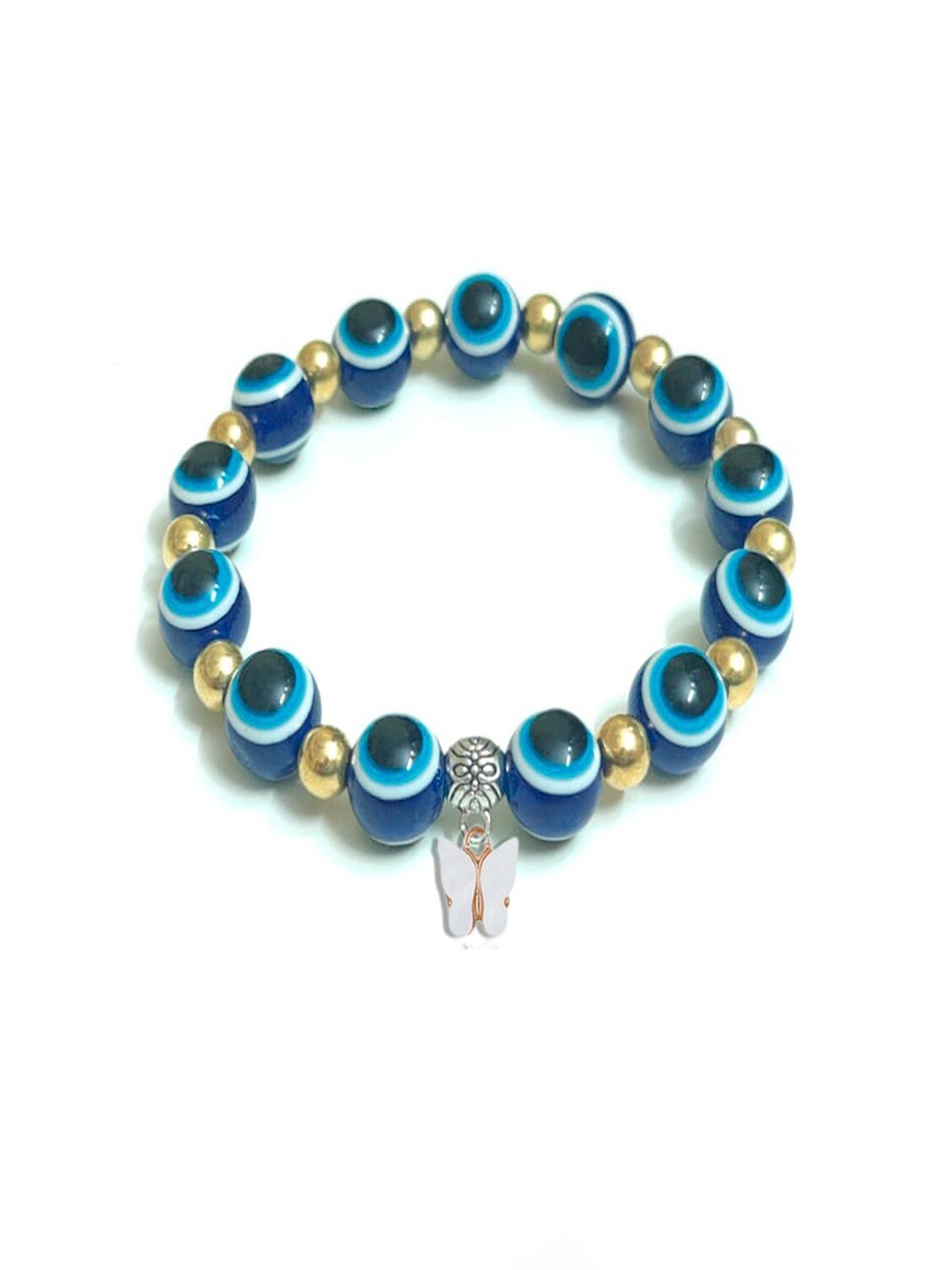 

Pinapes Beaded Elasticated Bracelet, Blue