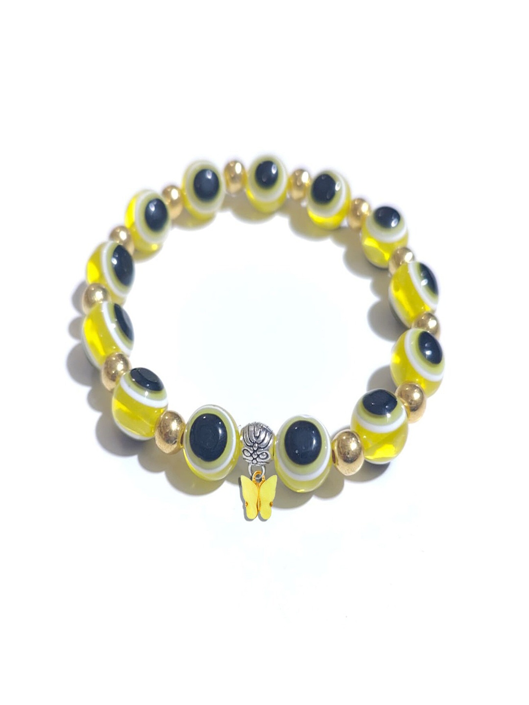 

Pinapes Beaded Elasticated Bracelet, Yellow