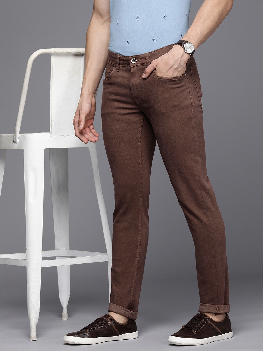 

Louis Philippe Jeans Men Slim Fit Jeans, Brown