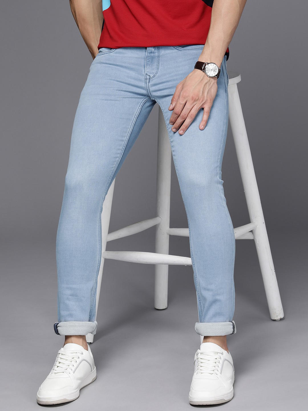 

Louis Philippe Jeans Men Slim Fit Stretchable Jeans, Blue