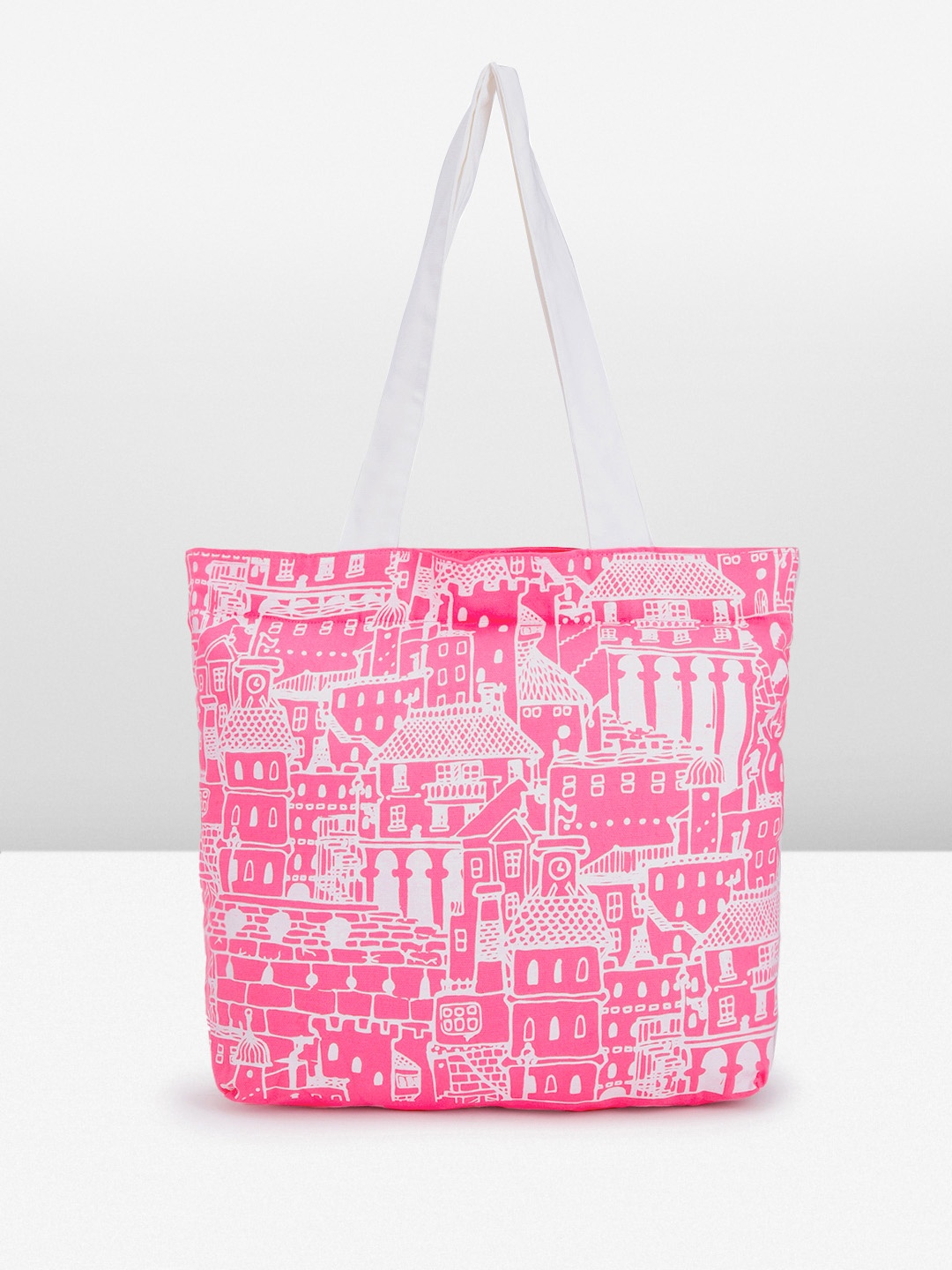 

Doodle Women Printed Shopper Organic Cotton Tote Bag, Pink