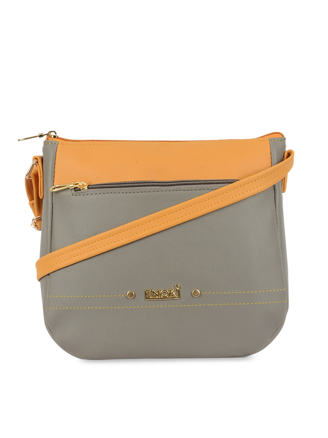 

ENOKI Women Coloublocked Sling Bag, Grey