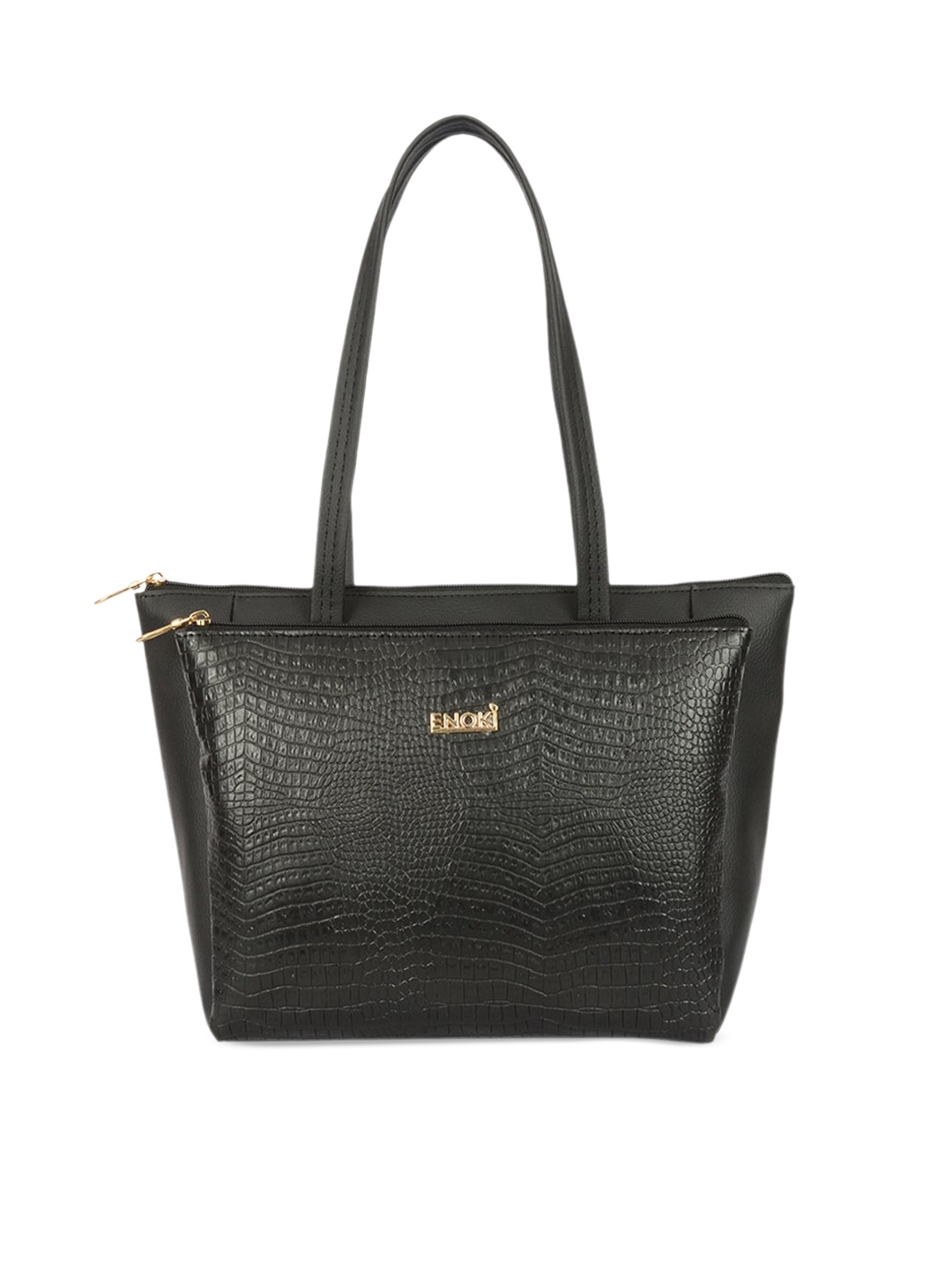 

ENOKI Textured Shopper Shoulder Bag, Black
