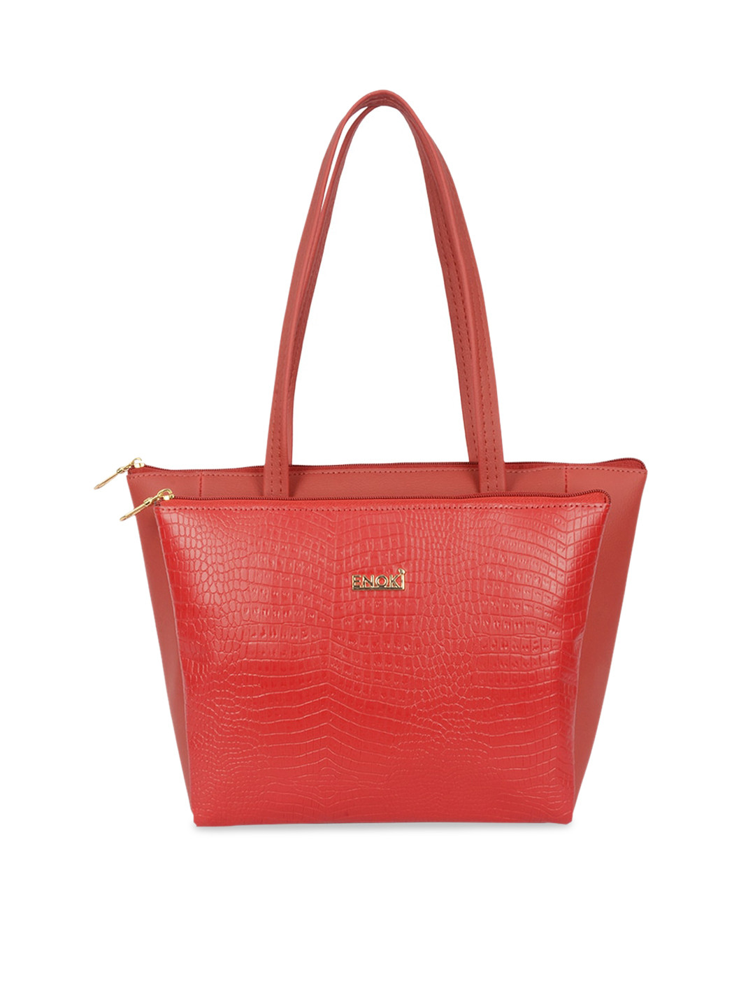 

ENOKI Textured Shopper Shoulder Bag, Red